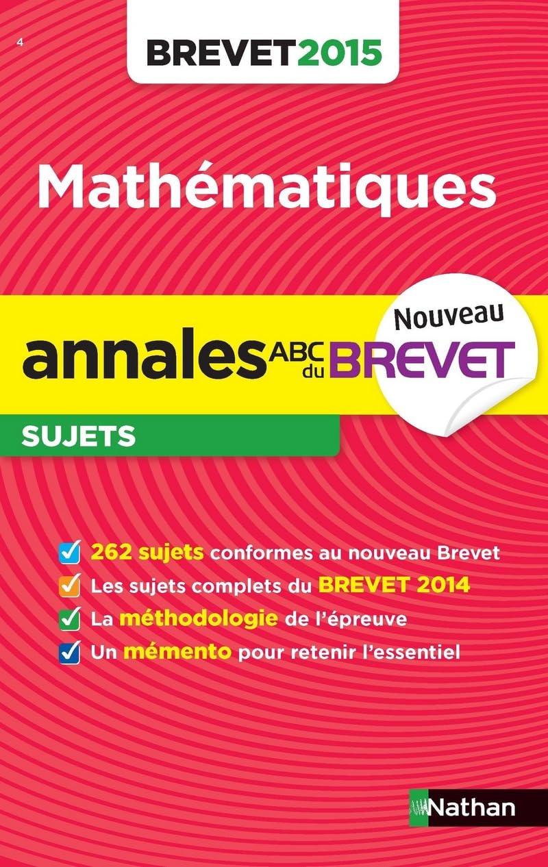 Annales ABC du BREVET 2015 Maths 3e 9782091892207