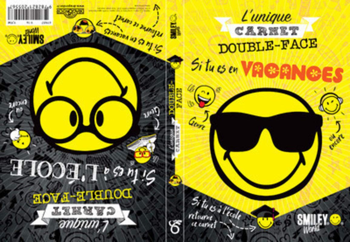 Smiley - L'unique carnet double-face école/vacances 9782821208018