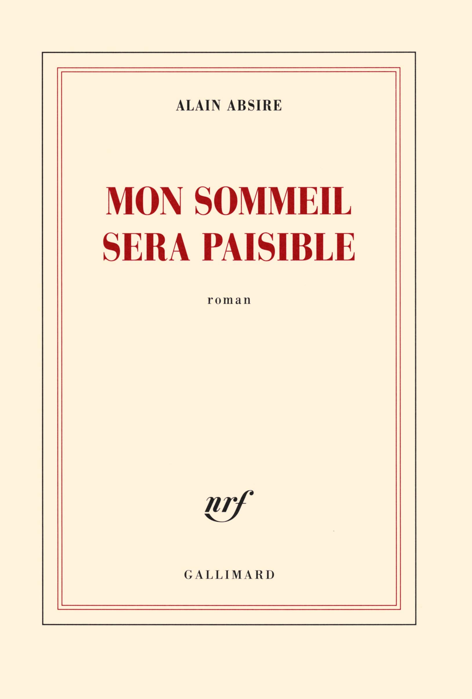 Mon sommeil sera paisible 9782070143009