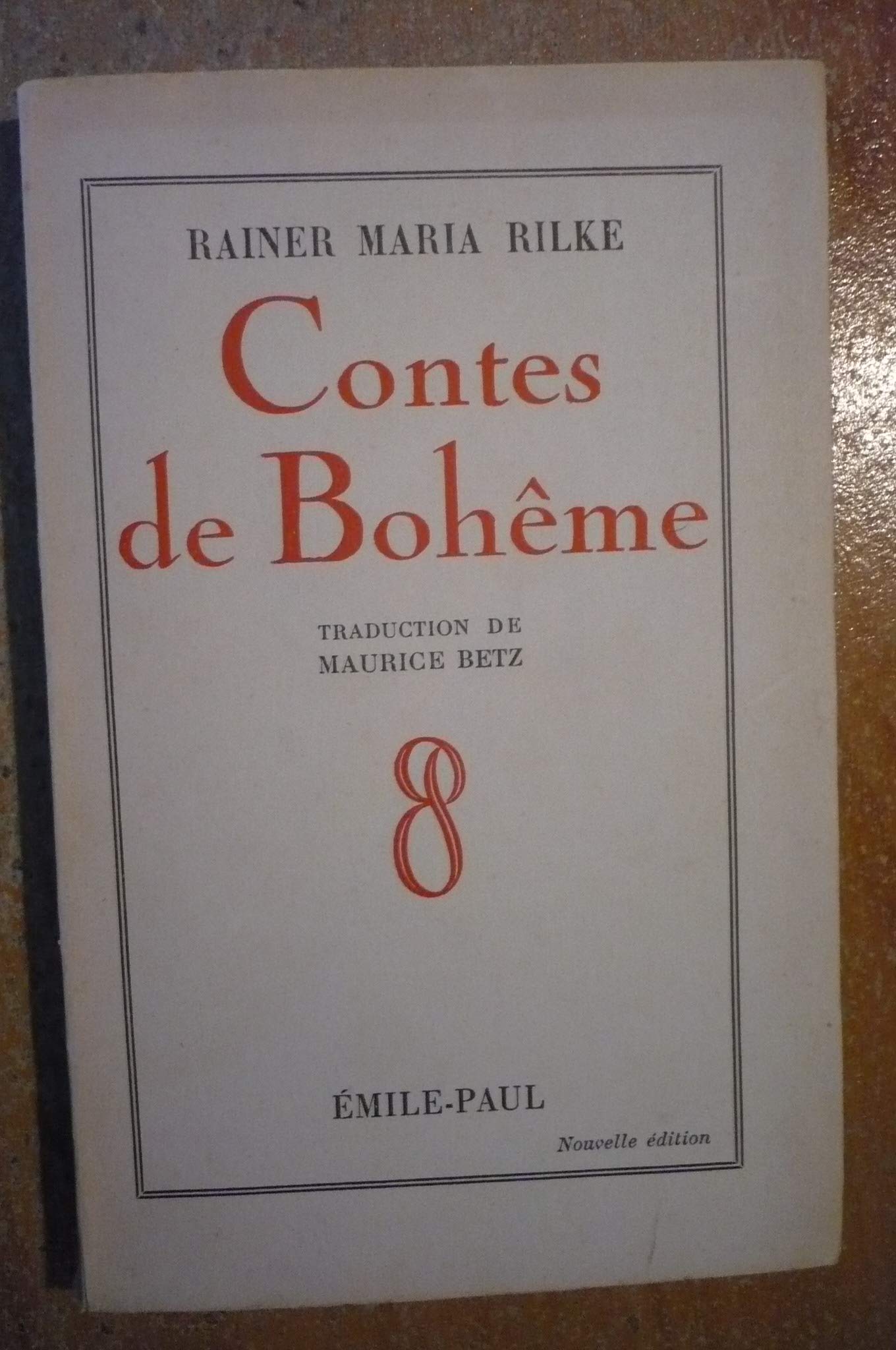 CONTES DE BOHÊME de Rainer MARIA RILKE (édition 1952) 