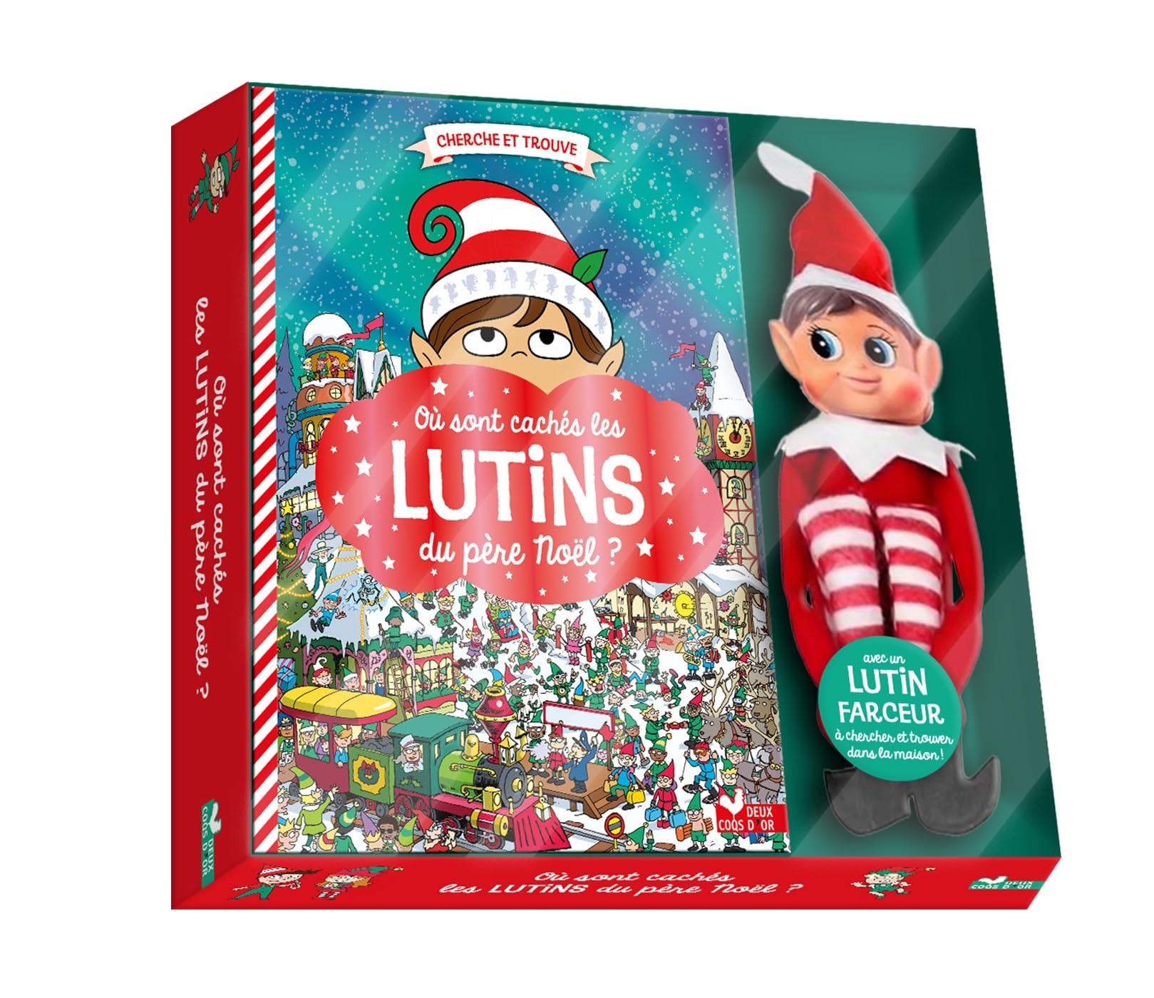 Où sont cachés les lutins du père Noël ? coffret avec lutin farceur 9782017335870