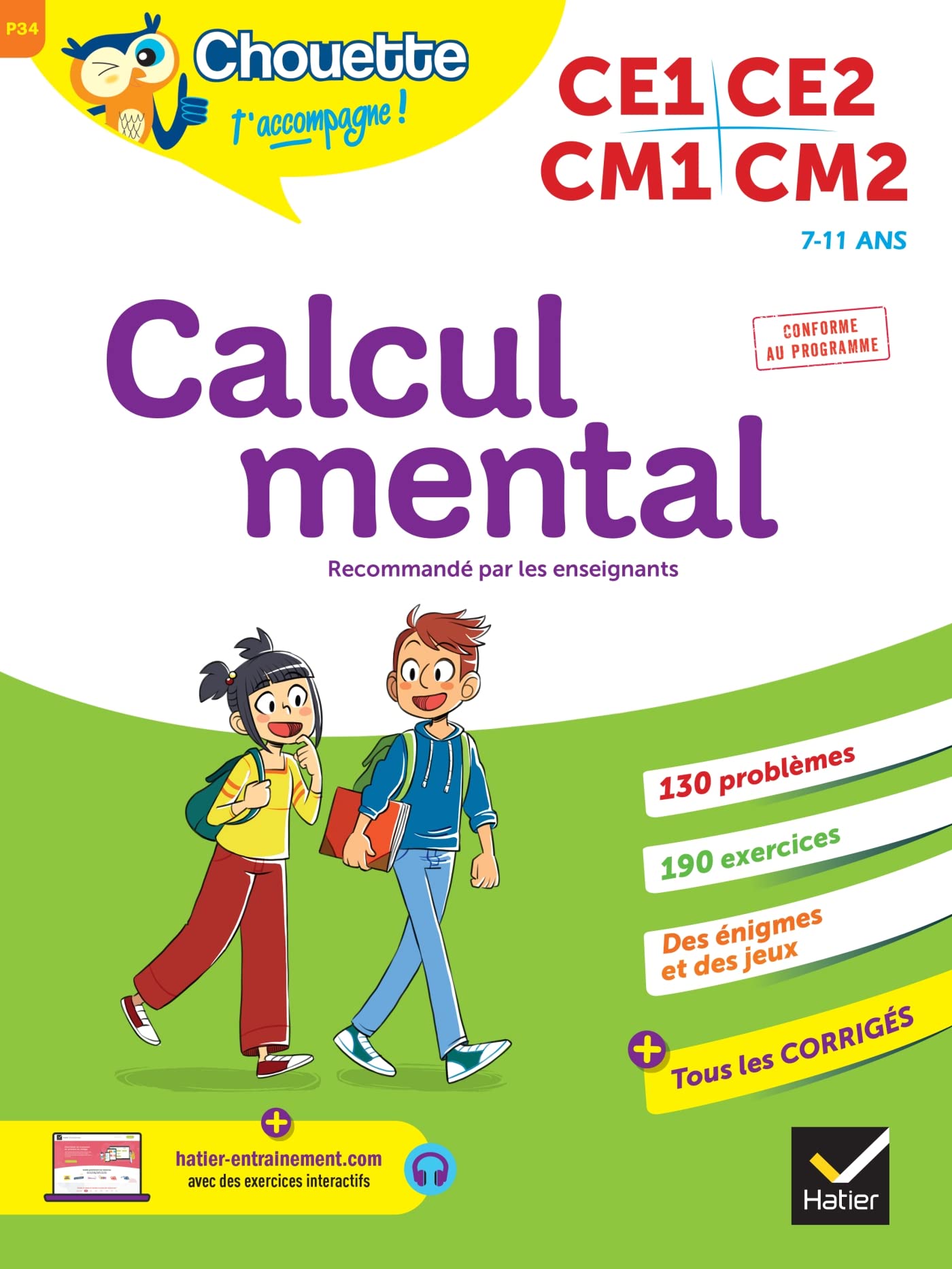 Chouette - Calcul mental CE1/CE2/CM1/CM2: cahier d'entraînement recommandé par les enseignants 9782401093867