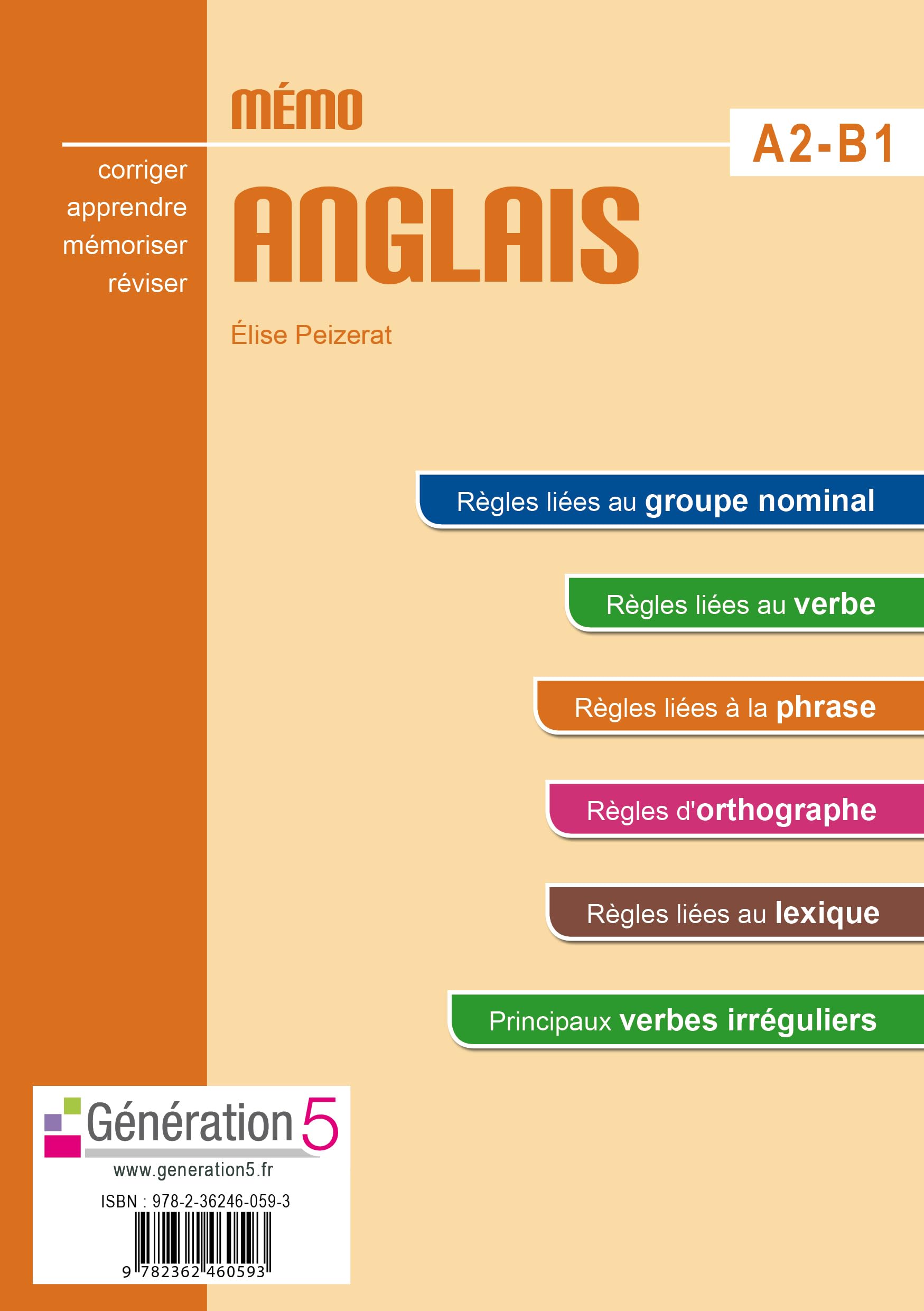 Mémo anglais A2-B1 (collège) - édition 2016 9782362460593