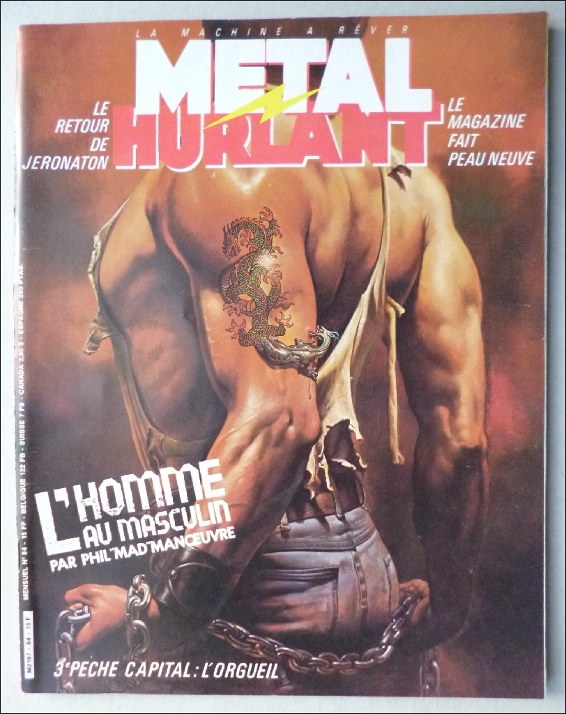 Métal Hurlant n° 84, mensuel de bandes dessinées. Février 1983. (Bande dessinée, Périodiques, Periodicals) 