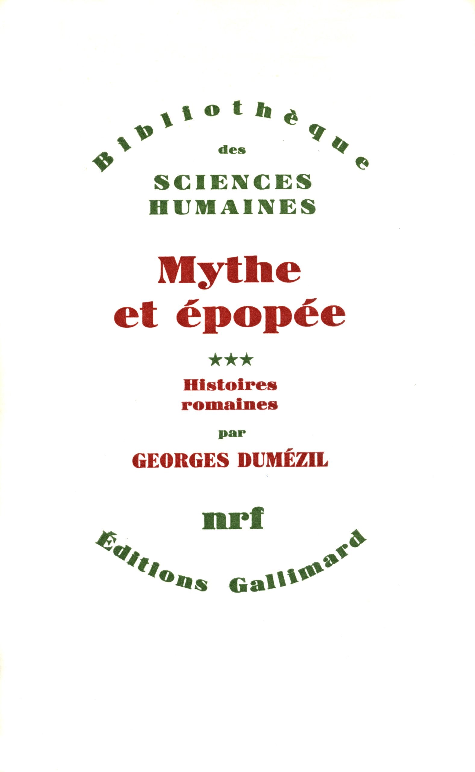 Mythe et épopée III 9782070284177