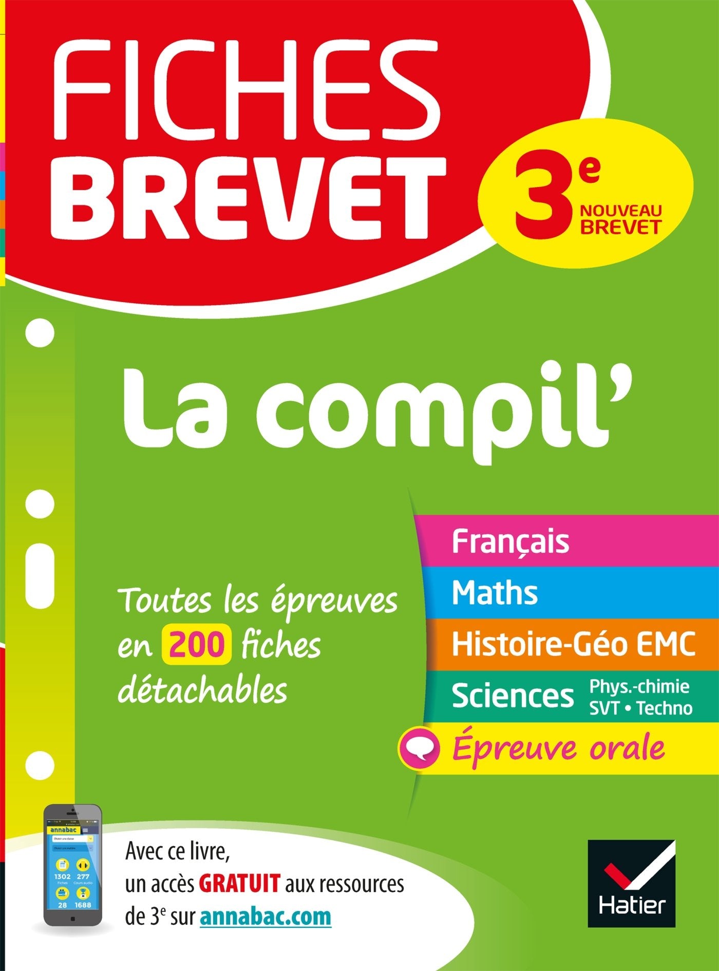 Fiches brevet La Compil' du brevet: fiches de révision pour les 5 épreuves 9782401046290