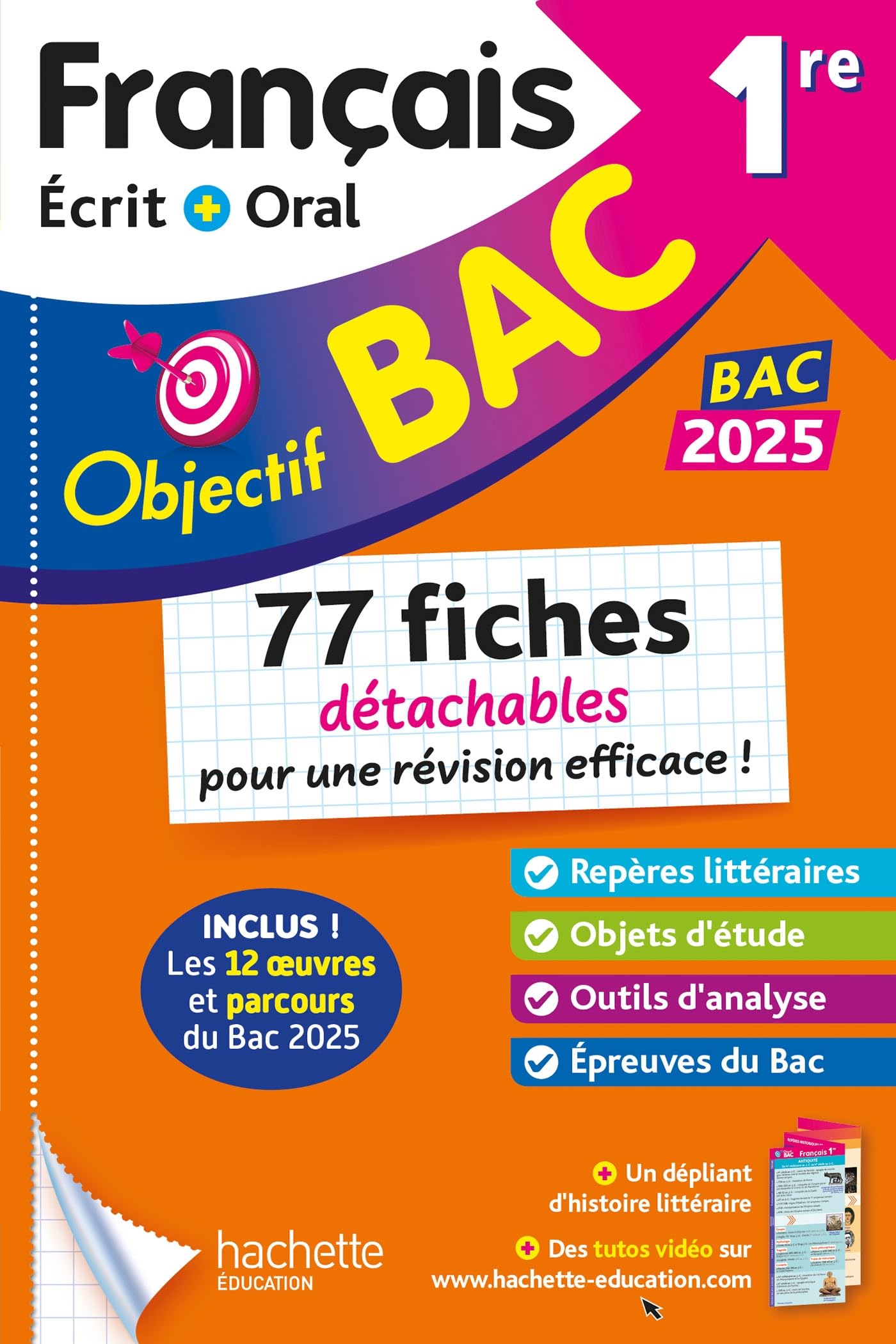 Objectif BAC Fiches détachables Français 1re BAC 2025 9782017268710