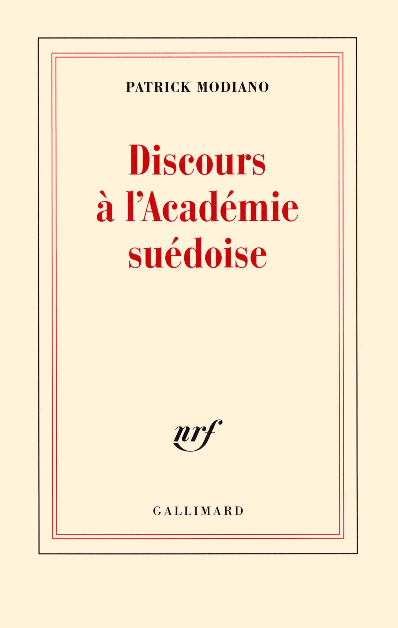 Discours à l'Académie suédoise 9782070149063