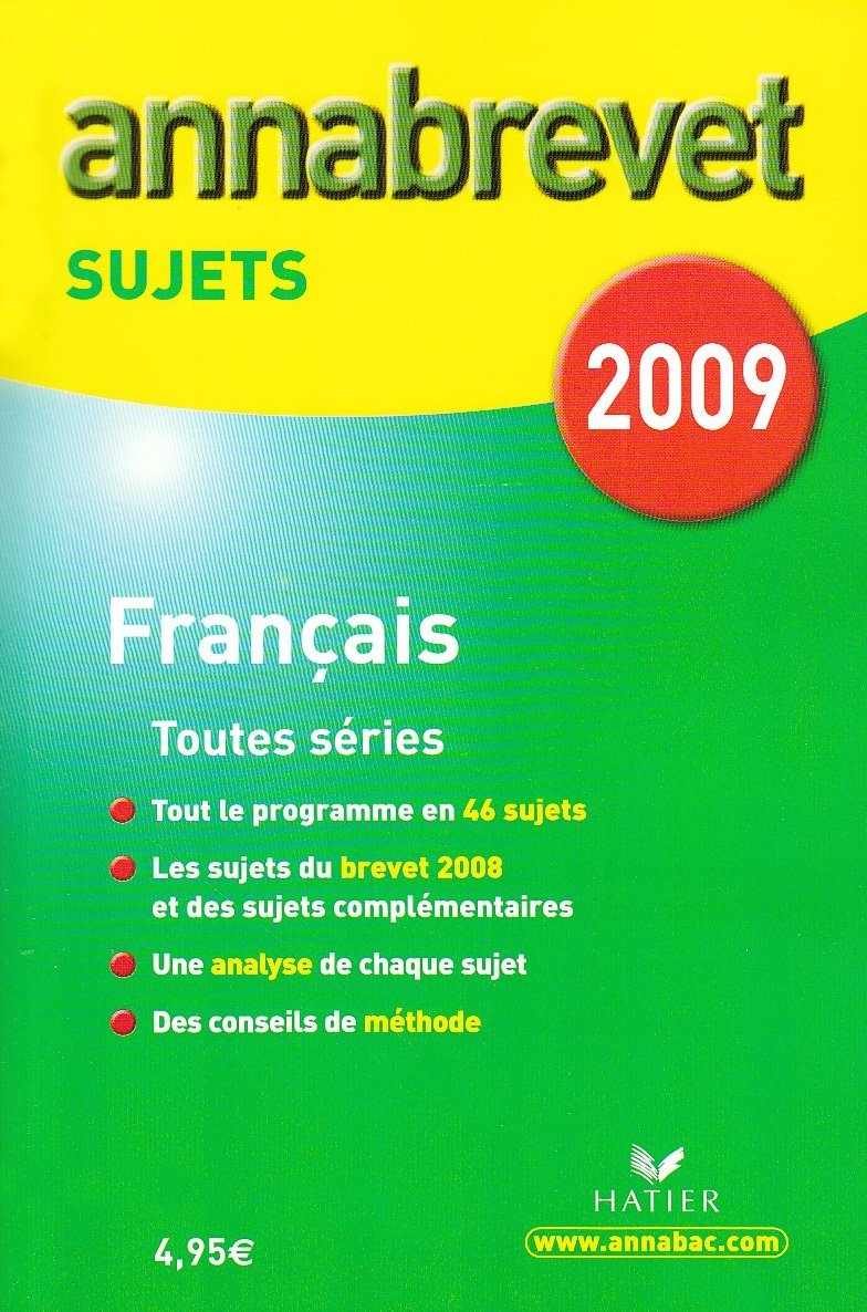 Français 3e: Sujets 9782218932618