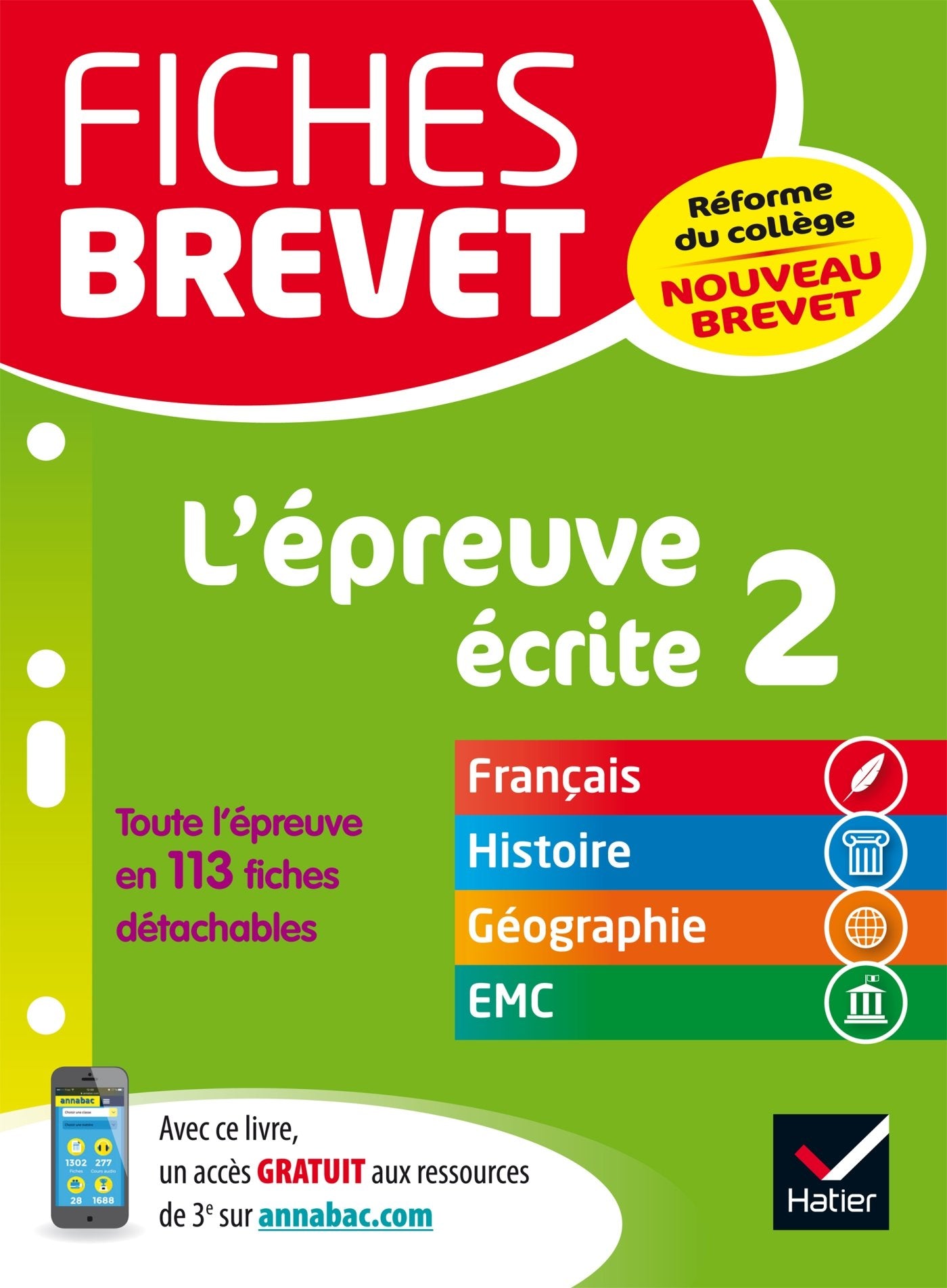 L'épreuve écrite 2, français, histoire-géographie, EMC 9782401029156