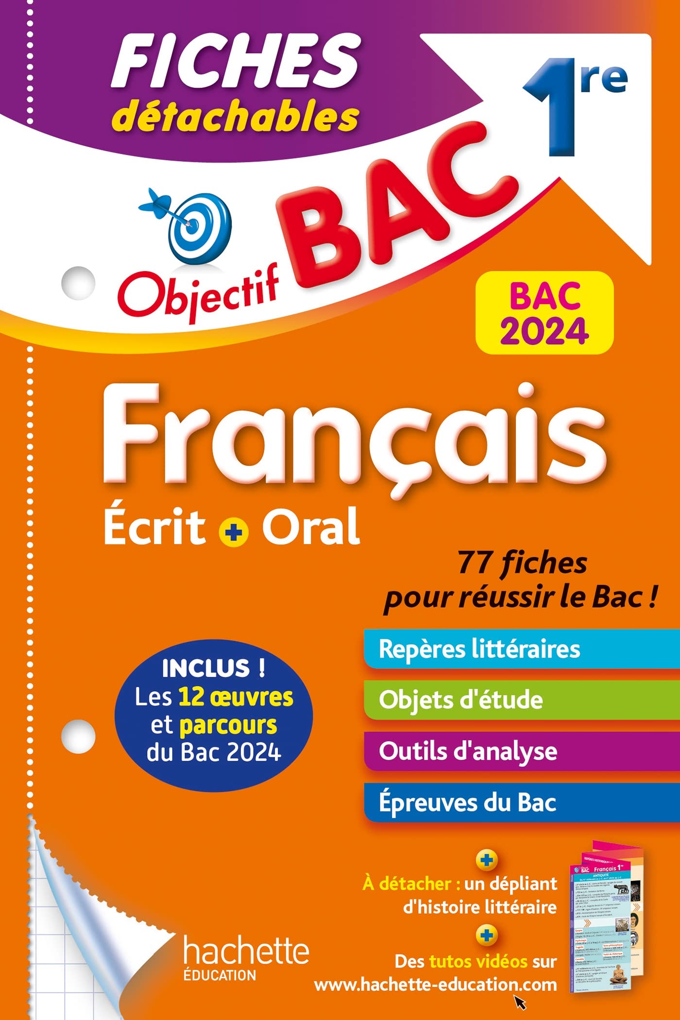 Objectif BAC Fiches détachables Français 1re BAC 2024 9782017226055