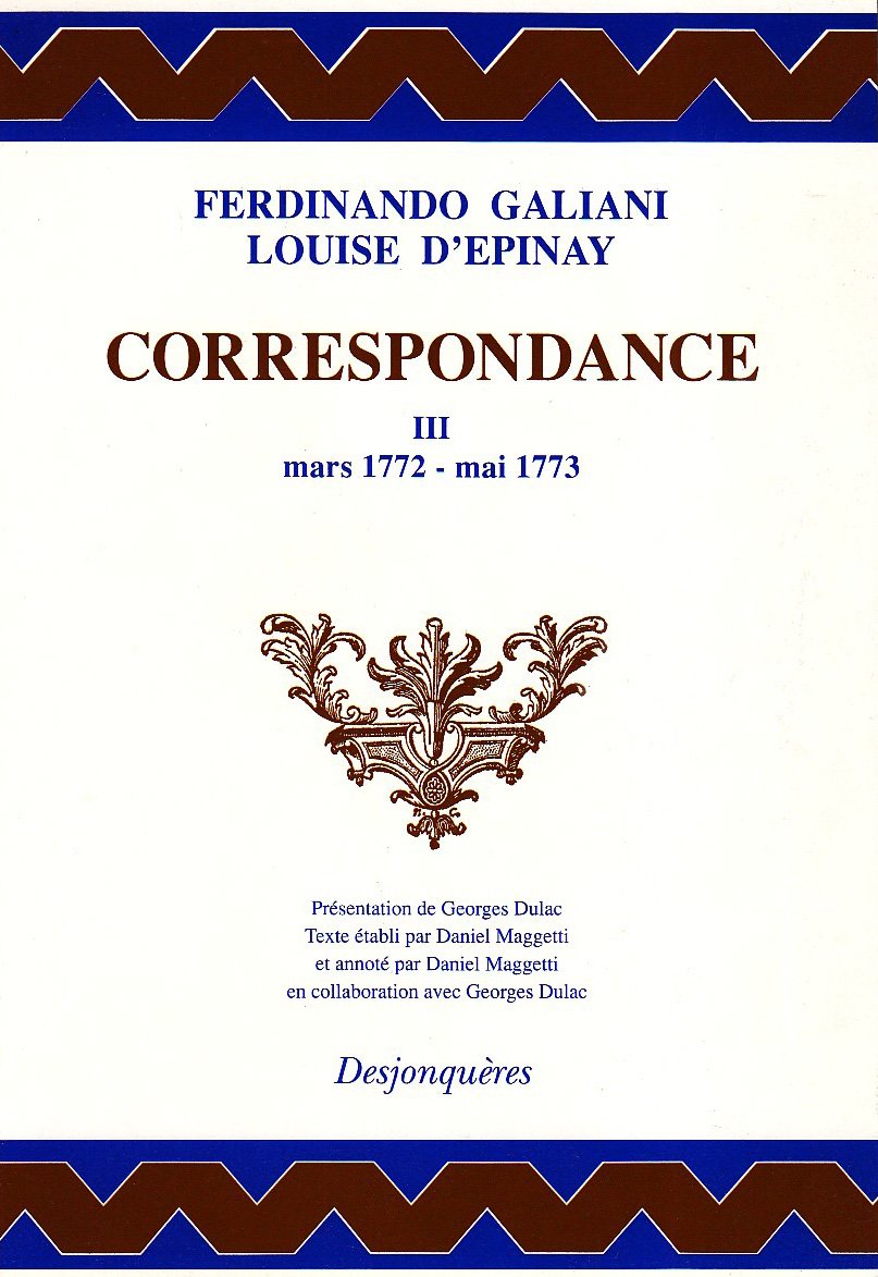 Correspondance, tome 3 : Mars 1772-Mai 1773 9782904227837