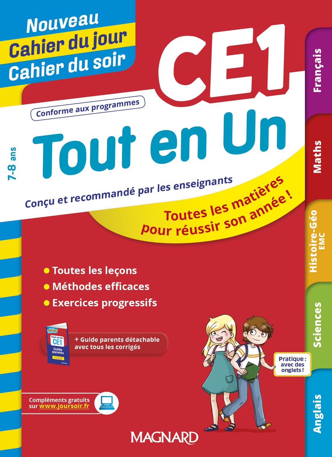 Tout en Un CE1 - Leçons, méthodes et exercices - Nouveau Cahier du jour Cahier du soir 9782210764910