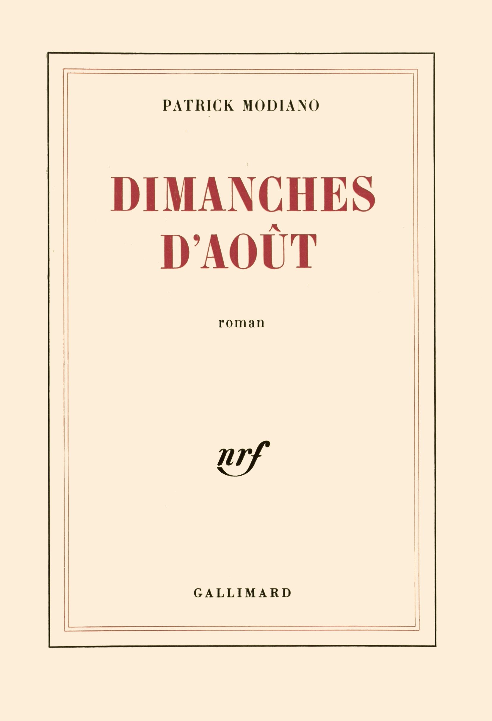 Dimanches d'août 9782070707591