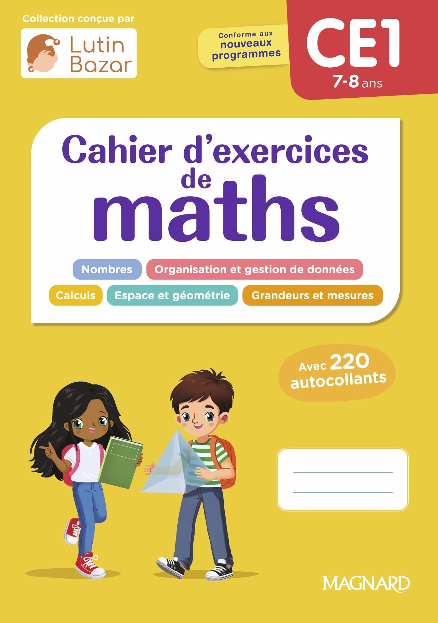 Cahier d'exercices maths CE1: Une collection conçue par Lutin Bazar 9782210783645