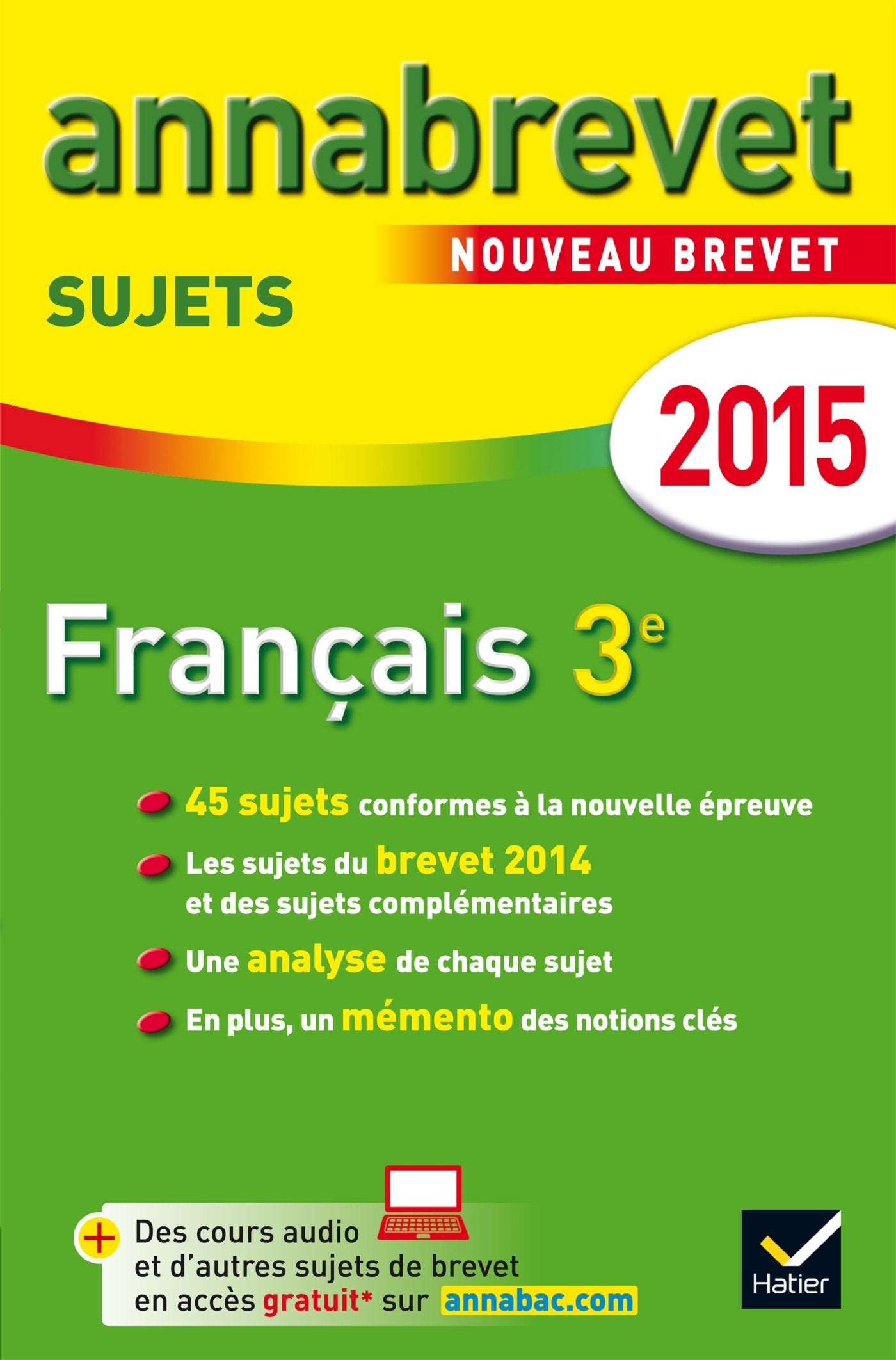 Français 3e: Sujets 9782218980824