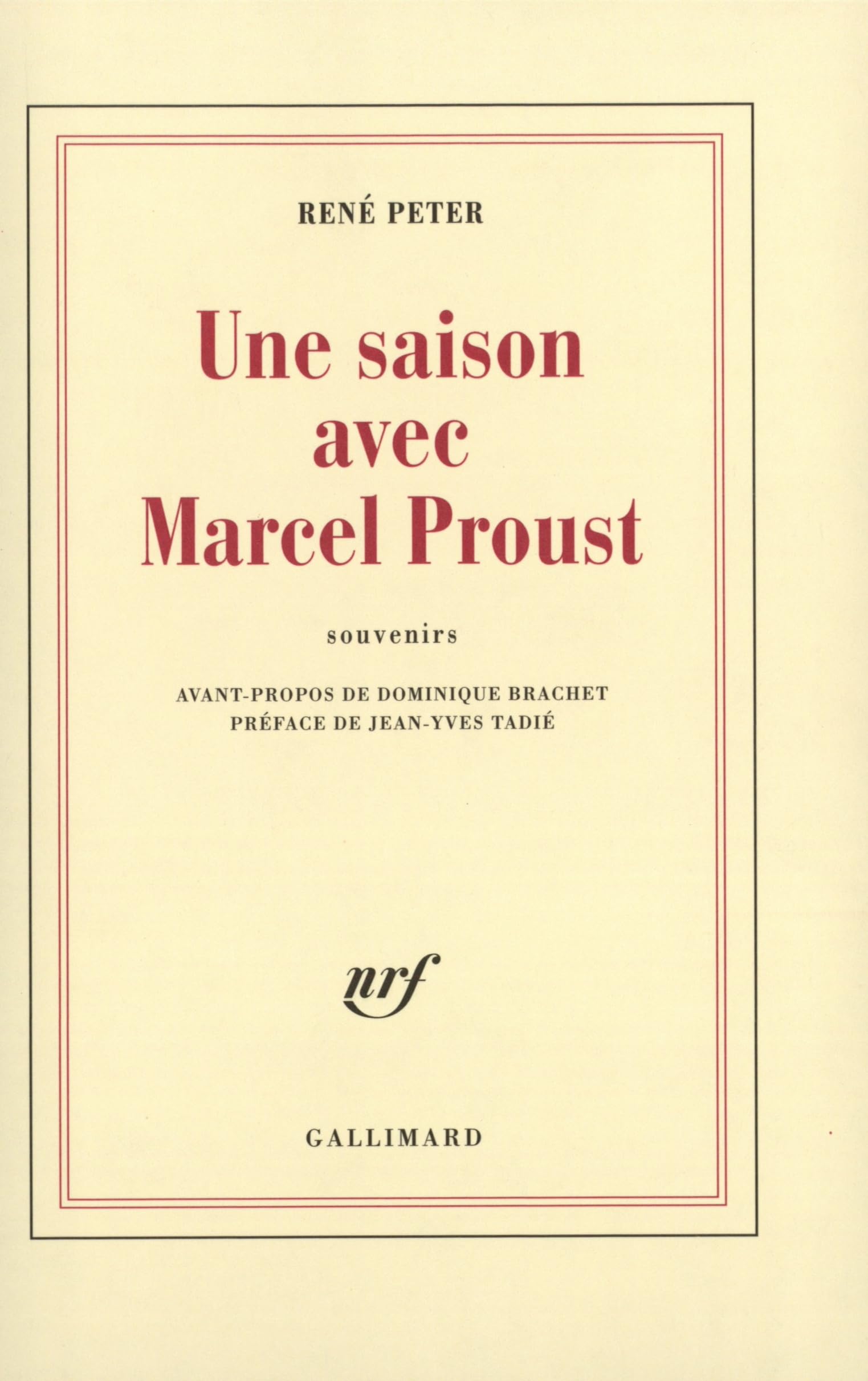 Une Saison avec Marcel Proust: Souvenirs 9782070774340