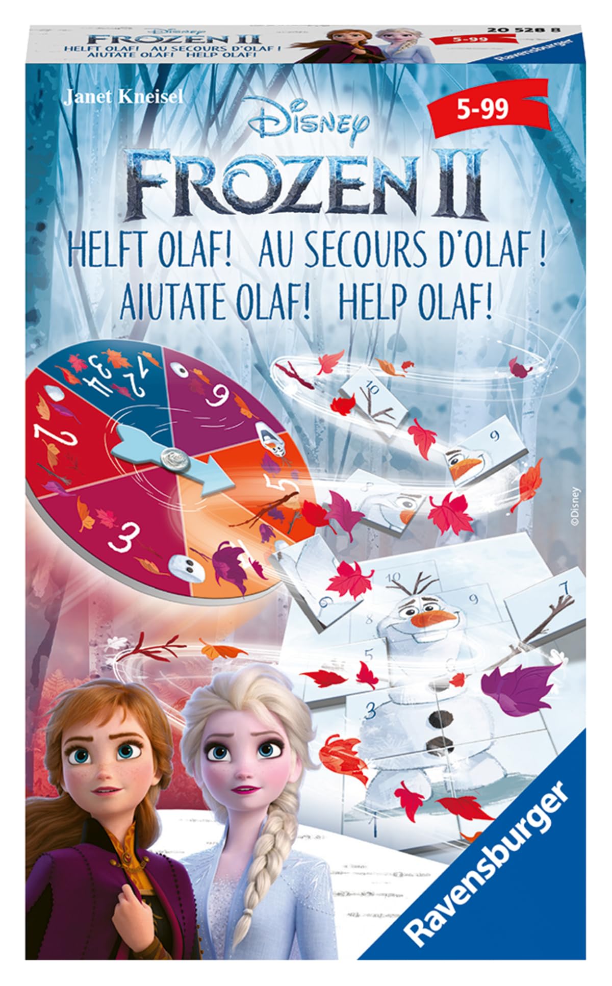 Ravensburger - Jeu de société - Frozen II - Au Secours d'Olaf ! - Jeu de Plateau en Famille - Observation et Chance - À partir de 7 Ans - De 2 à 4 Joueurs - 20528 4005556205288
