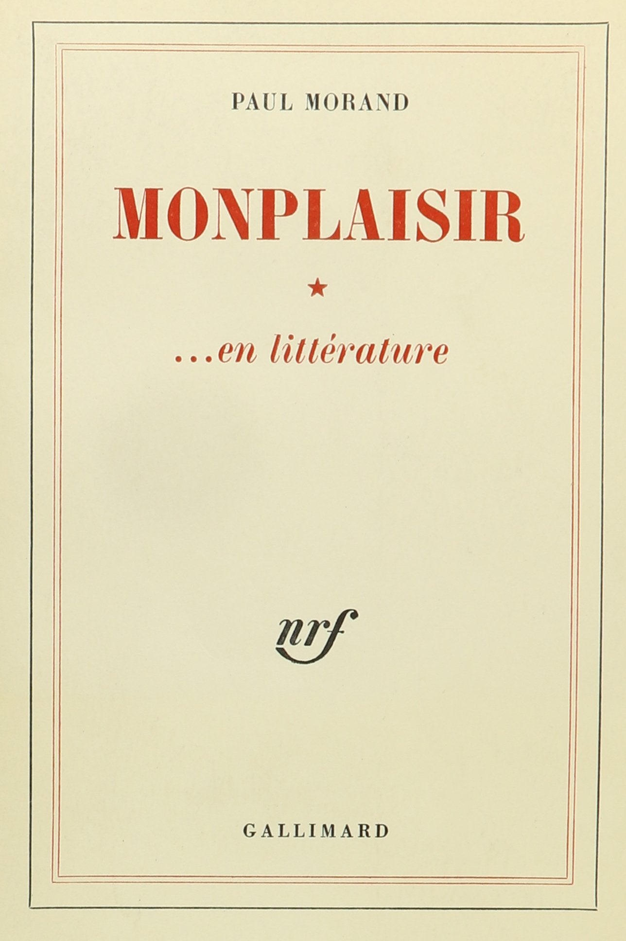 Mon Plaisir En Litterature 9782070354641