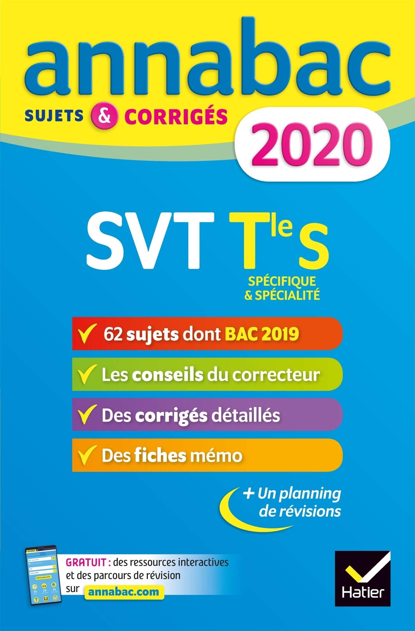 Annales Annabac 2020 SVT Tle S: sujets et corrigés du bac Terminale S 9782401054608