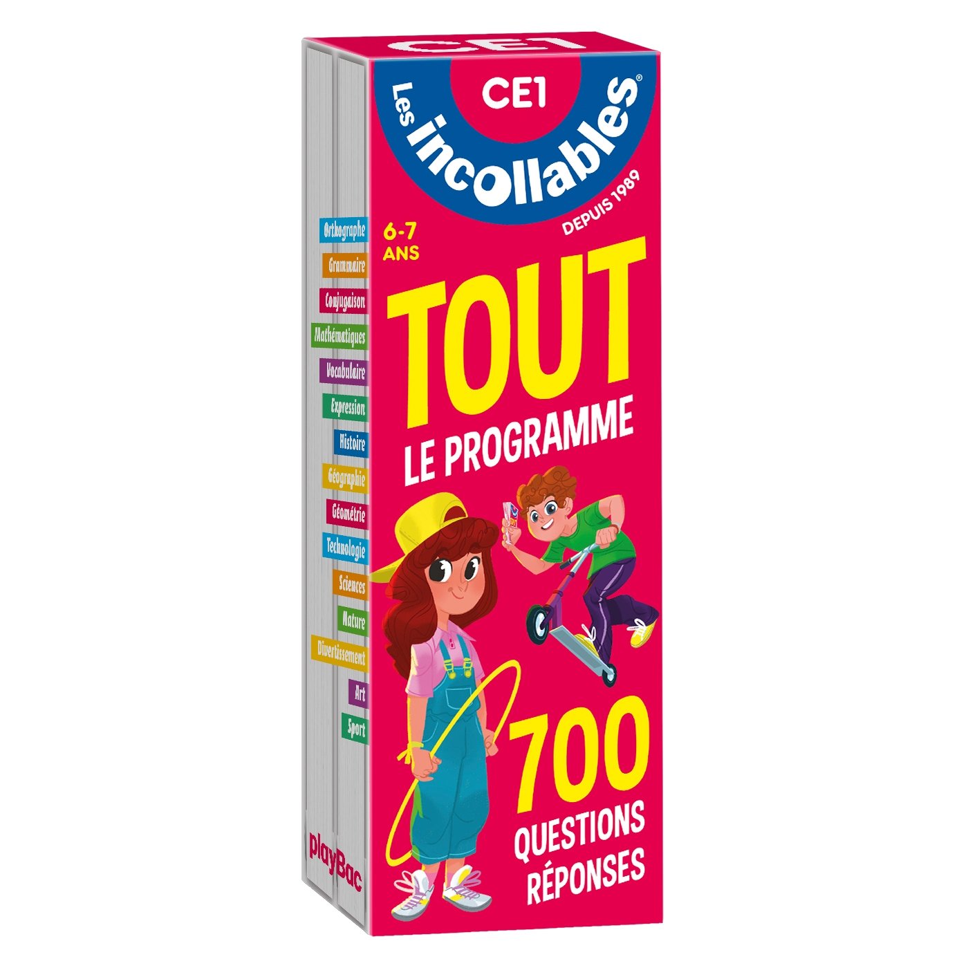 Les incollables - Tout le programme du CE1 - 7/8 ans: 700 questions réponses pour réviser en 2 éventails- Cahier de vacances 9782809661477