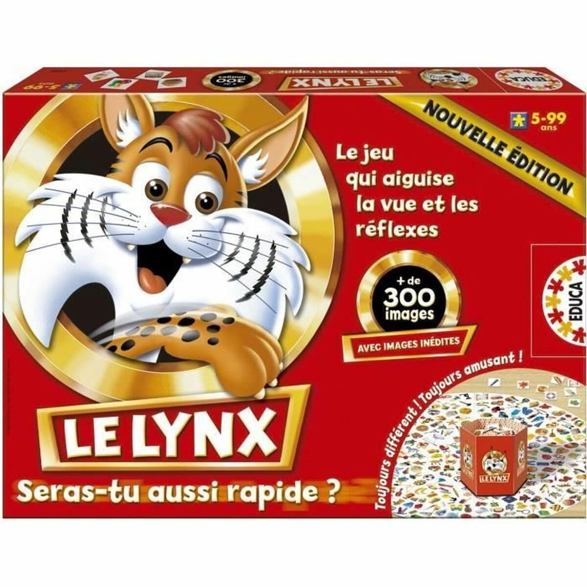 Educa - Le Lynx 300 Images Jeu de Societé | Renforce la memoire visuelle et Les réflexes, Plus 5 Ans (15346) 8412668153462