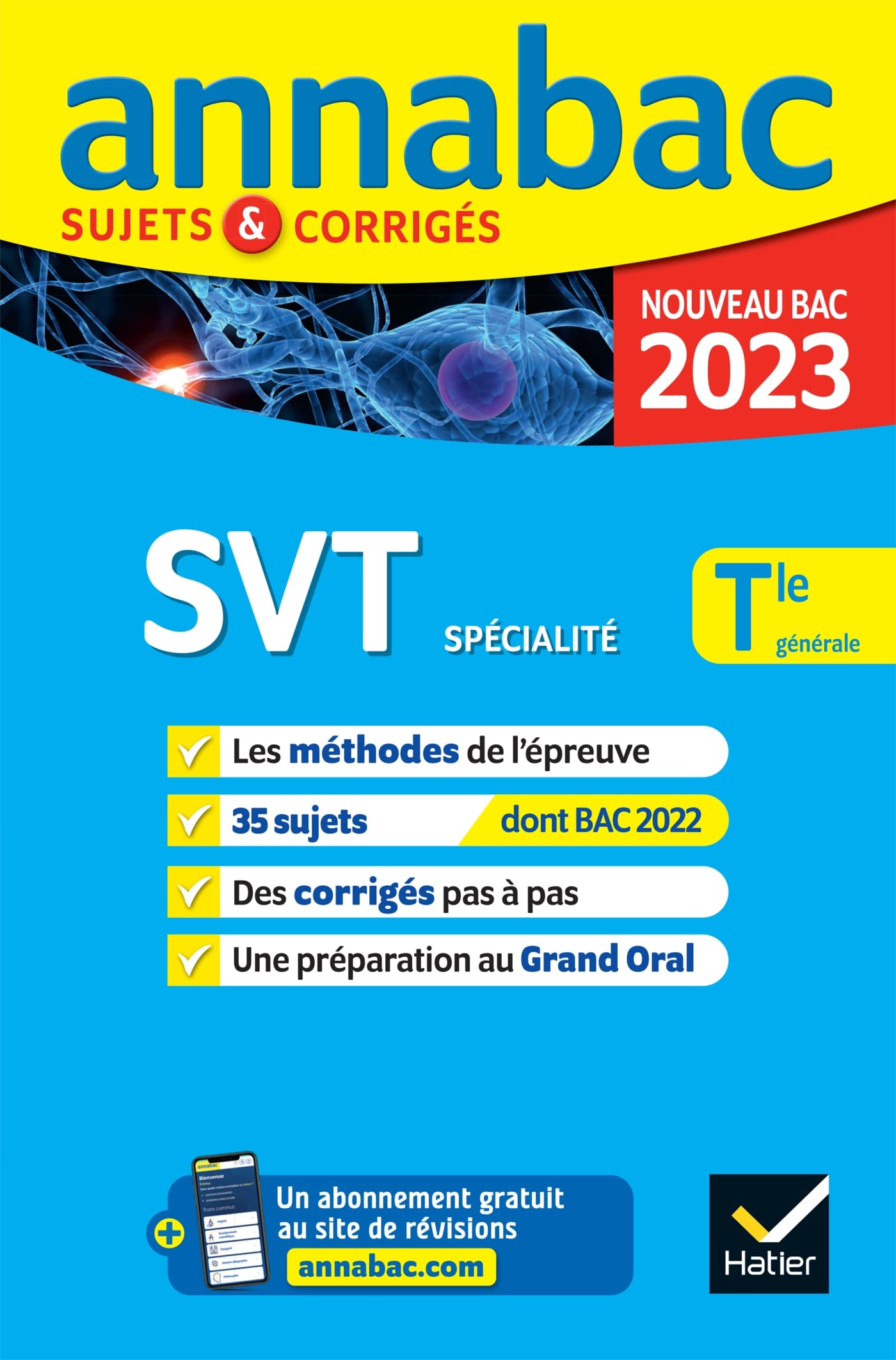 Annales du bac Annabac 2023 SVT Tle générale (spécialité): méthodes & sujets corrigés nouveau bac 9782401086548