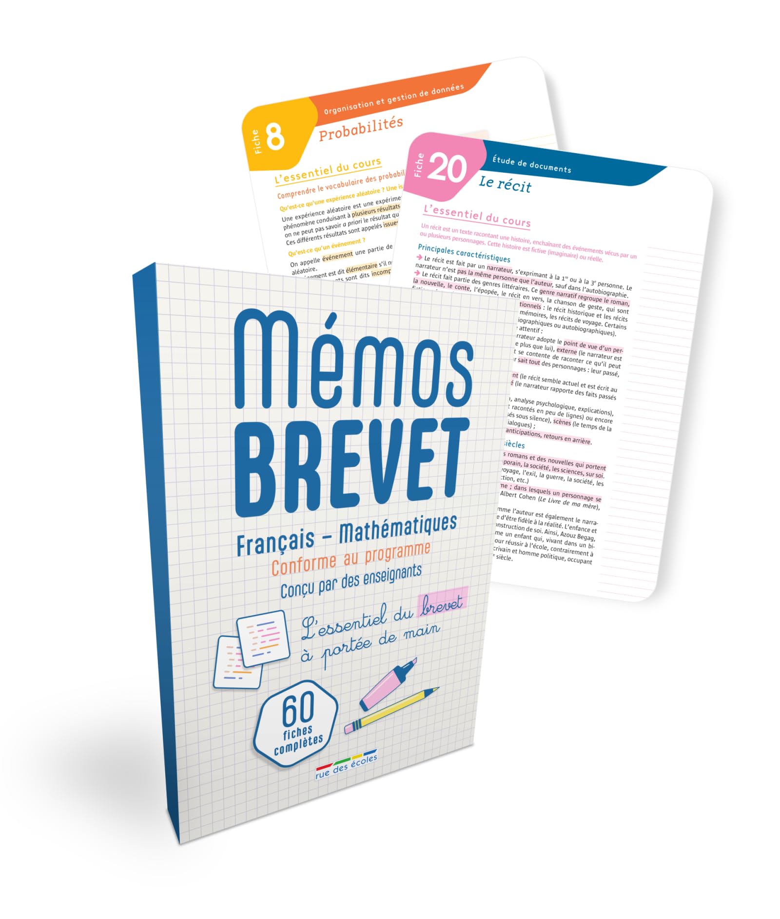 Mémos Brevet : 60 fiches complètes - Français - Mathématiques: L'essentiel du brevet à portée de main 9782820818812