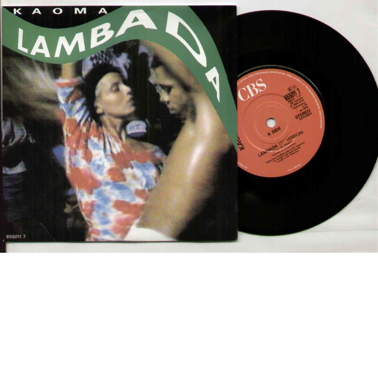Kaoma Lambada 7" CBS 6550117 EX/EX 1989 picture sleeve 7110861829986