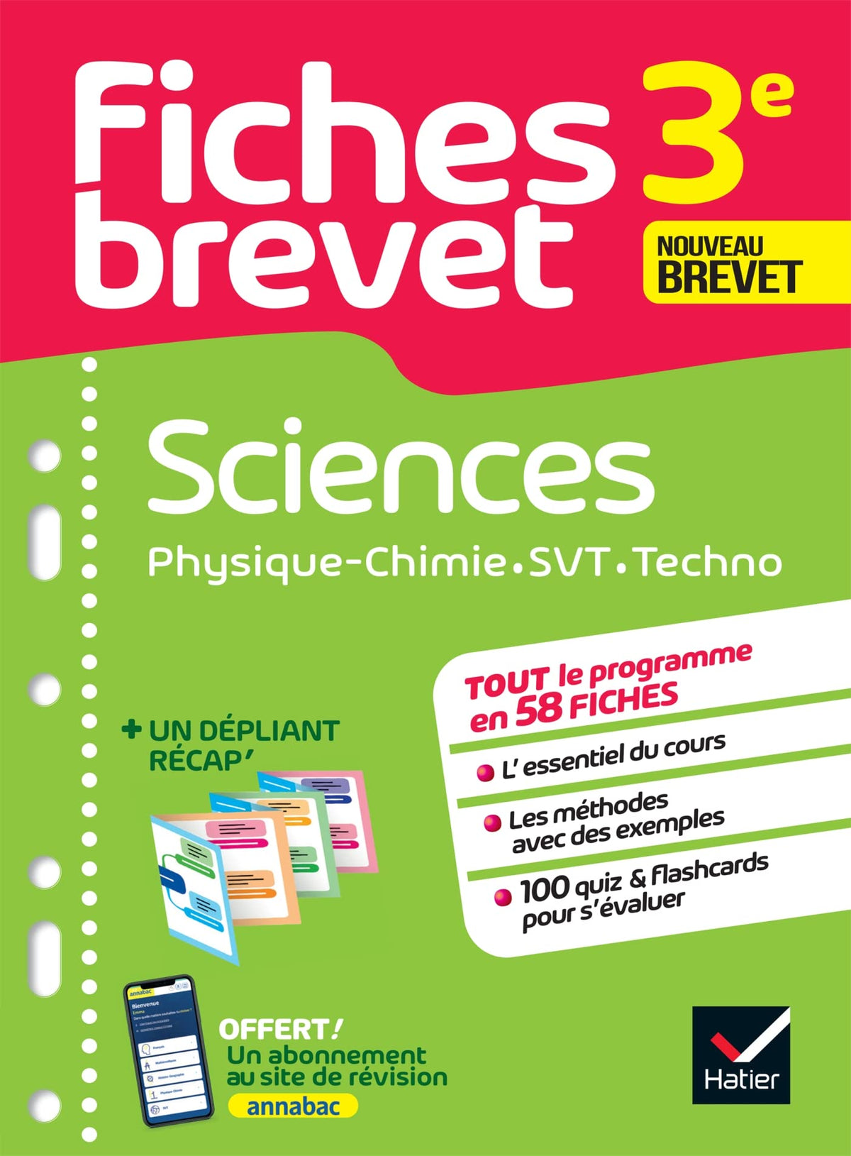 Fiches brevet - Sciences 3e (Physique-Chimie, SVT, Technologie) Brevet 2027: tout le programme en fiches de révision détachables 9782401094536