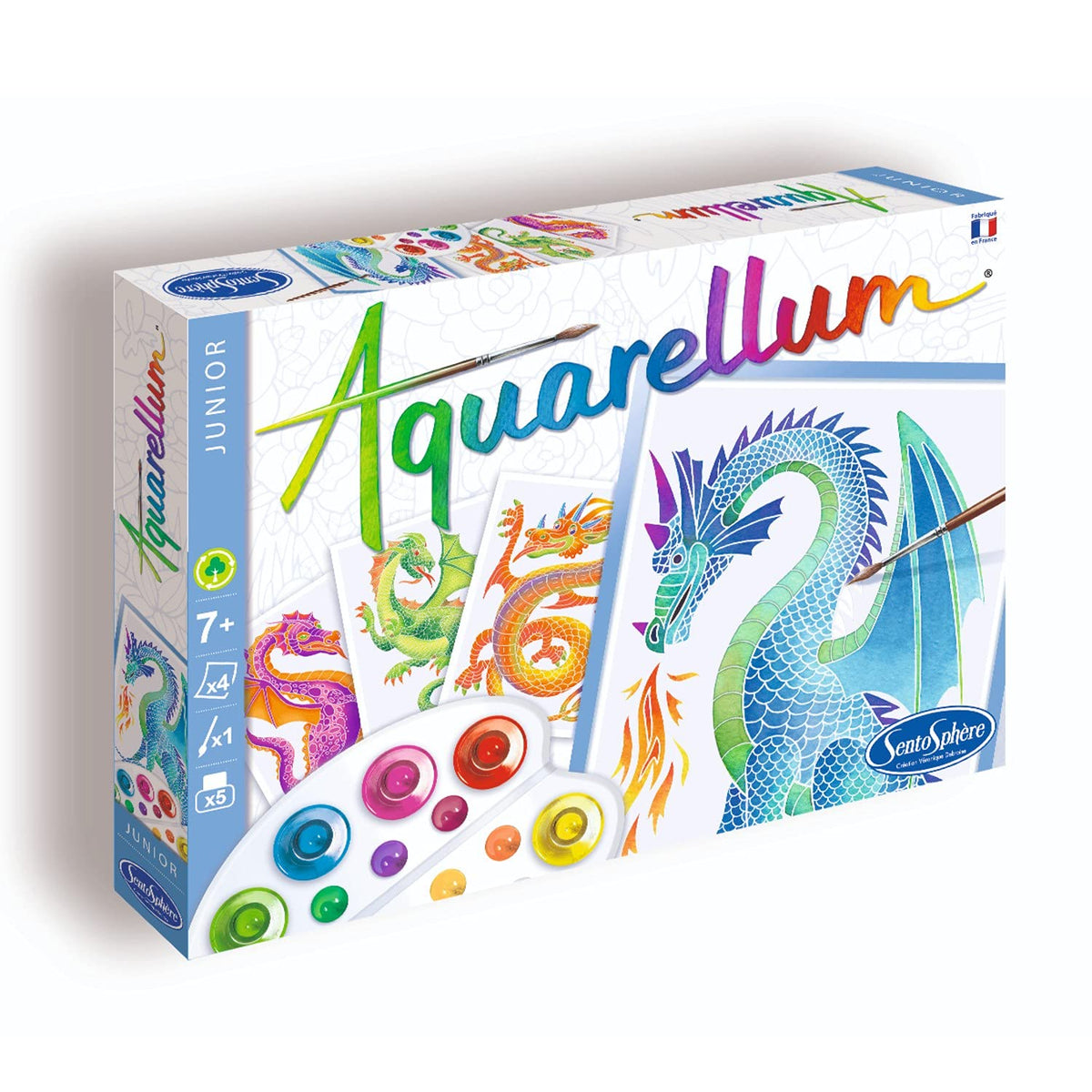 SentoSphère - AQUARELLUM JUNIOR - DRAGONS - Kit peinture - Peinture Aquarellable Magique - A partir de 7 ans - fabriqué en France 3373910006934