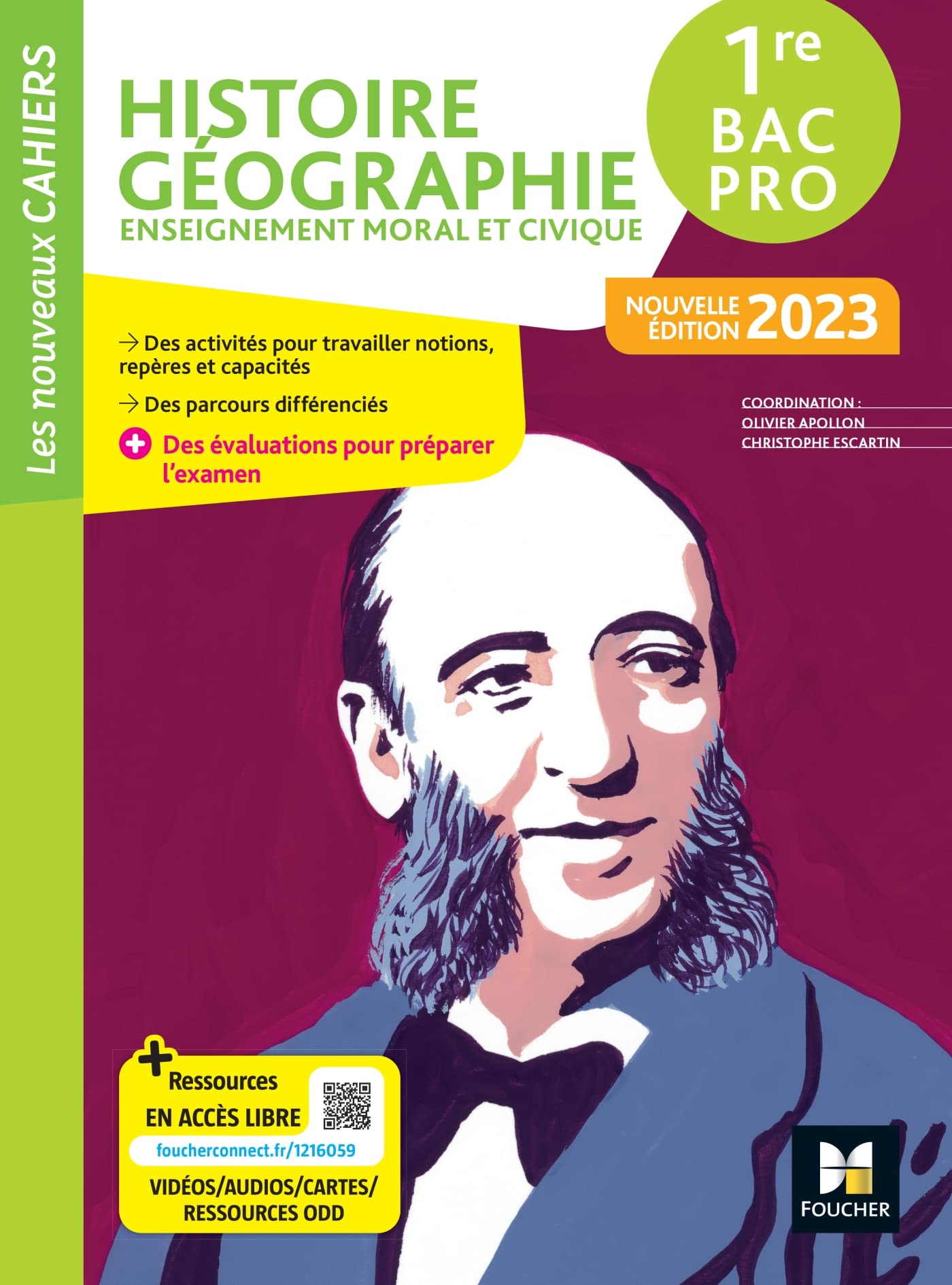 Les Nouveaux Cahiers - HISTOIRE-GEOGRAPHIE-EMC 1re Bac Pro - Ed. 2023- Livre élève 9782216168651