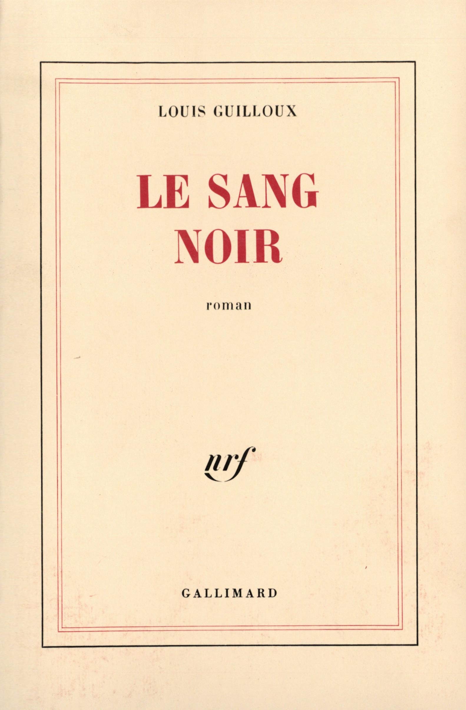 Le Sang noir 9782070230570