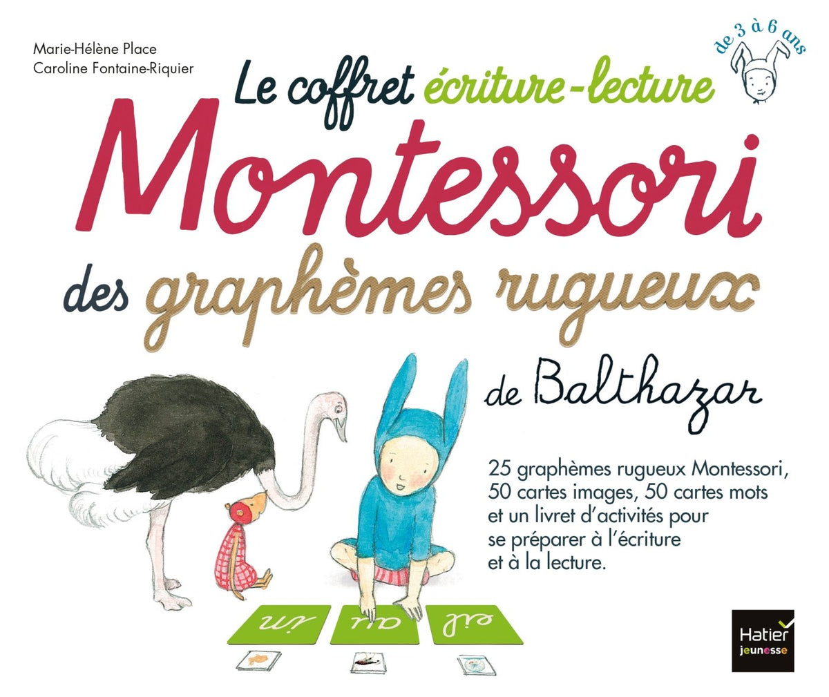 Le coffret écriture-lecture Montessori des graphèmes rugueux de Balthazar 9782218981210