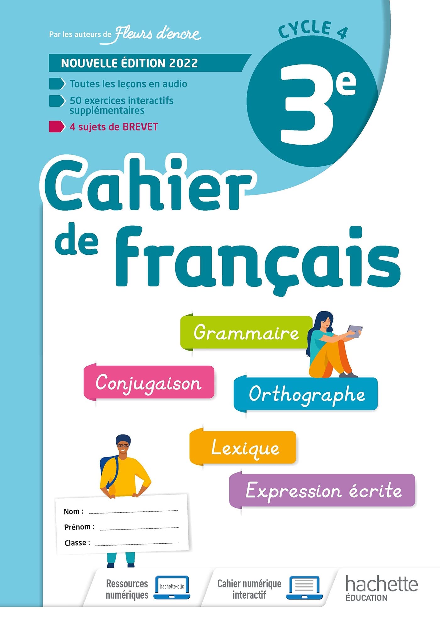 Cahier de Français cycle 4/3e - cahier d'activités - Ed. 2022 9782017066927