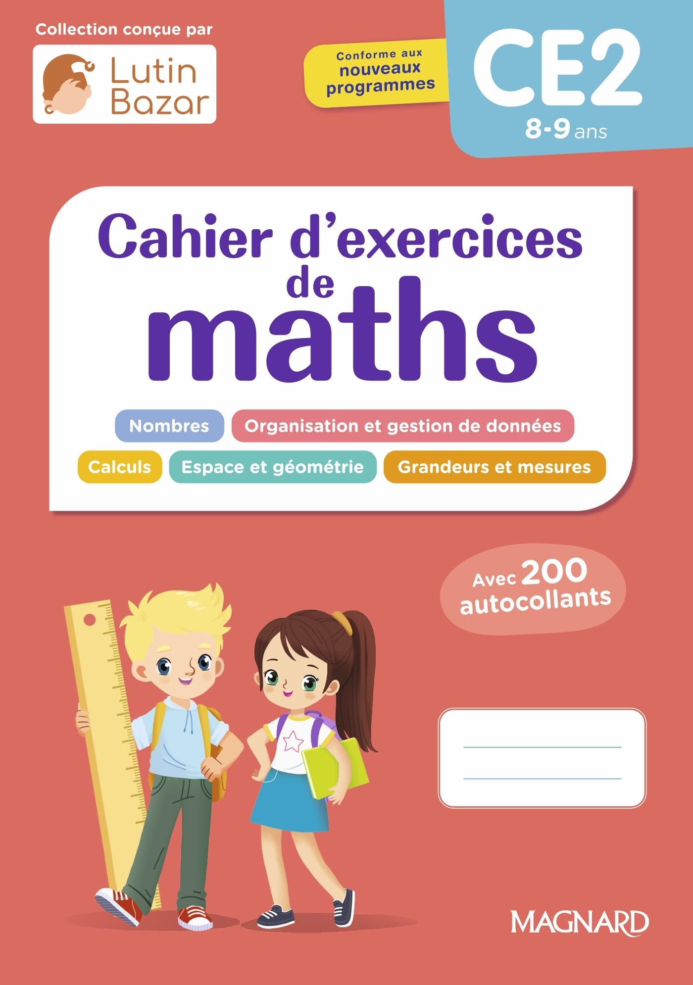 Cahier d'exercices maths CE2: Une collection conçue par Lutin Bazar 9782210783652
