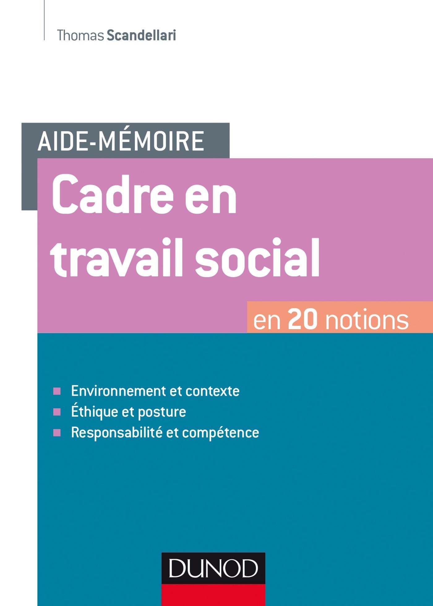 Aide-mémoire - Cadre en travail social - En 20 notions: En 20 notions 9782100759019