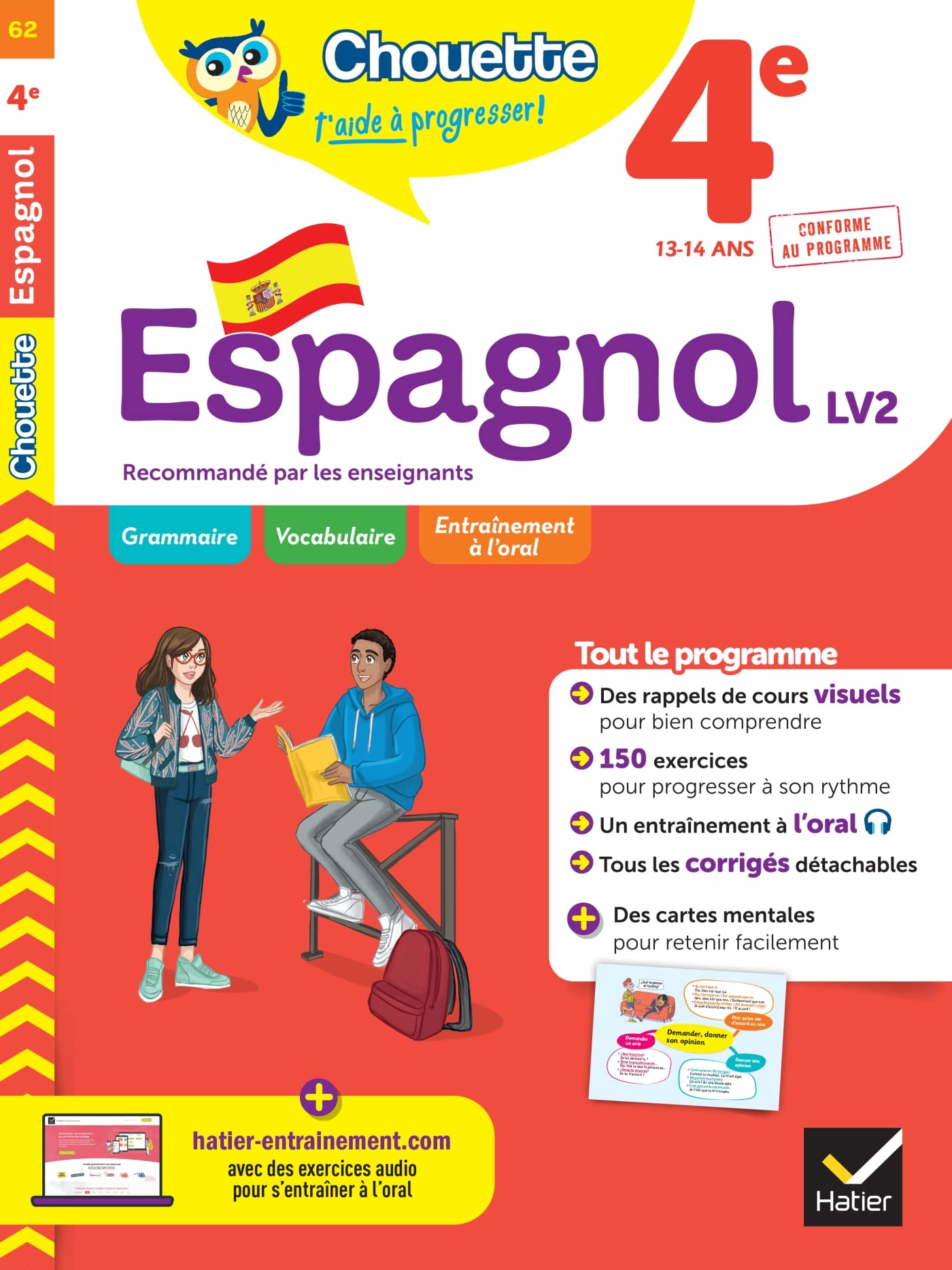 Chouette - Espagnol 4e - LV2 (A1+, A2): cahier de révision et d'entraînement recommandé par les enseignants 9782401085152