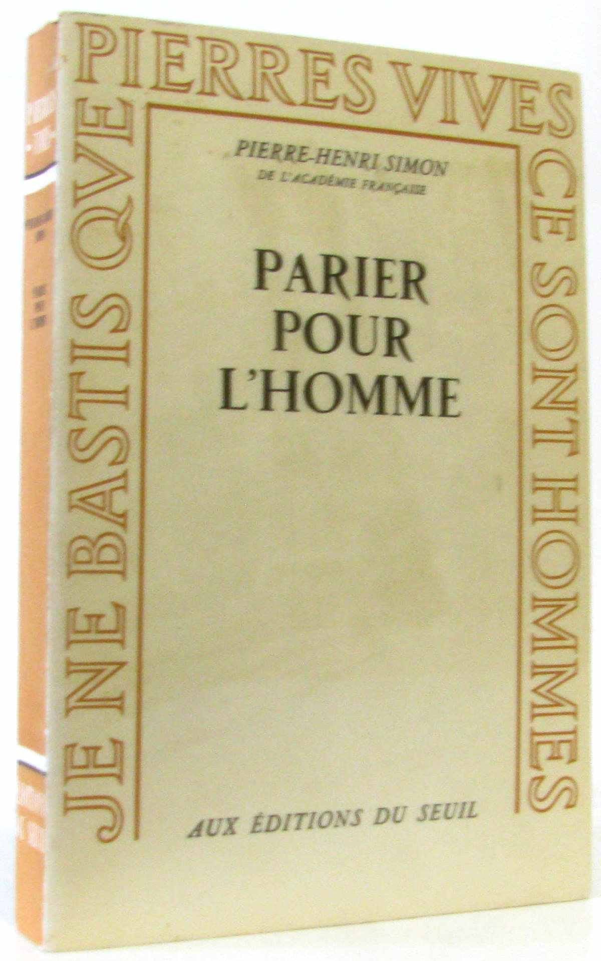 Parier pour l'homme 9782020026291