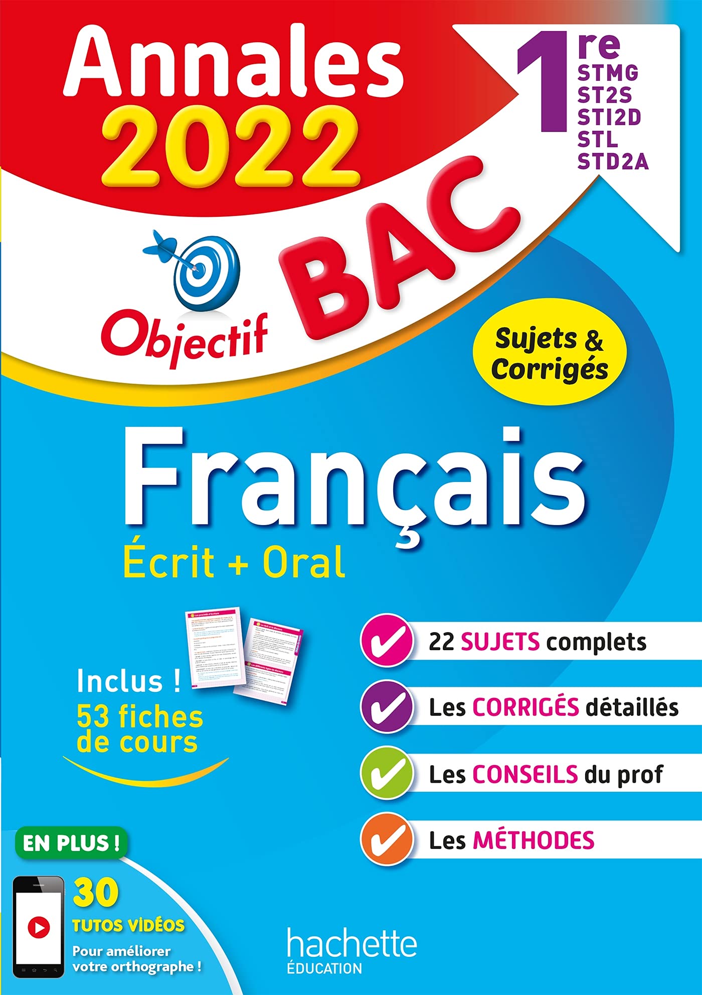 Annales BAC 2022 - Français 1res STMG - STI2D - ST2S - STL - STD2A - STHR 9782017151302