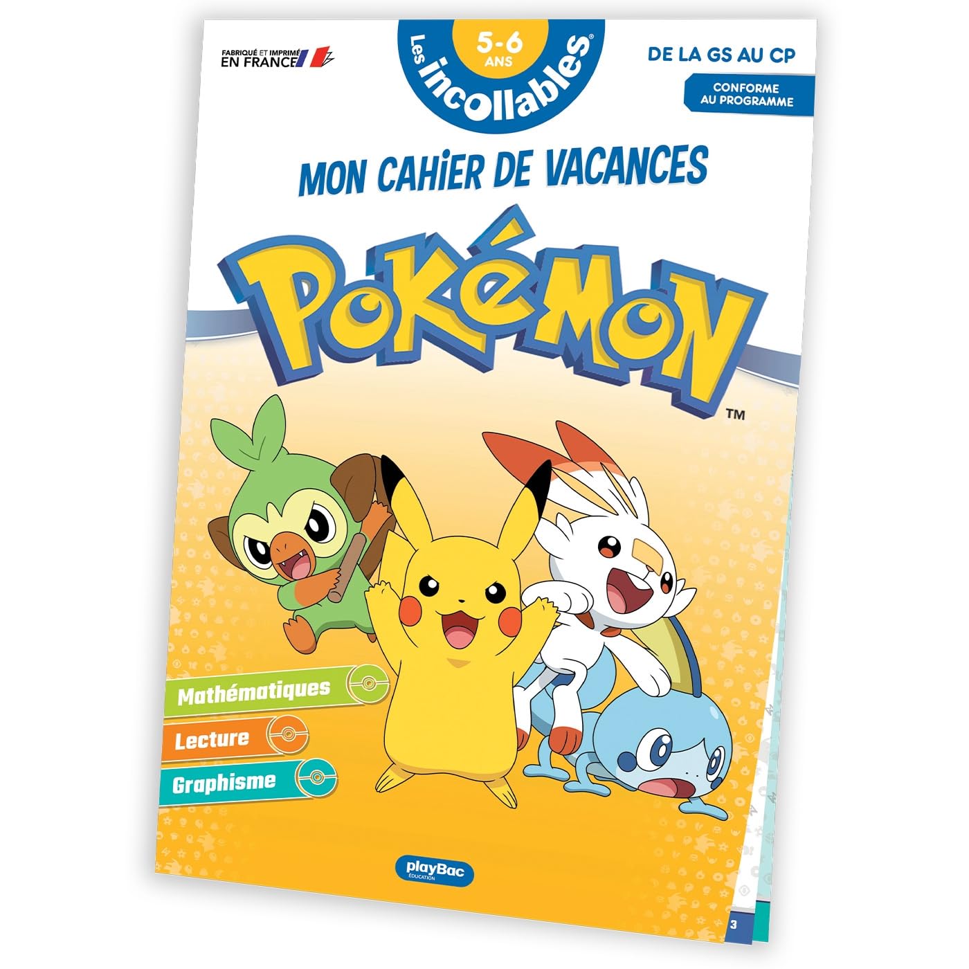 Cahier de vacances 2026 Pokémon - Les incollables -Grande Section au CP - 5/6 ans 9782809675047