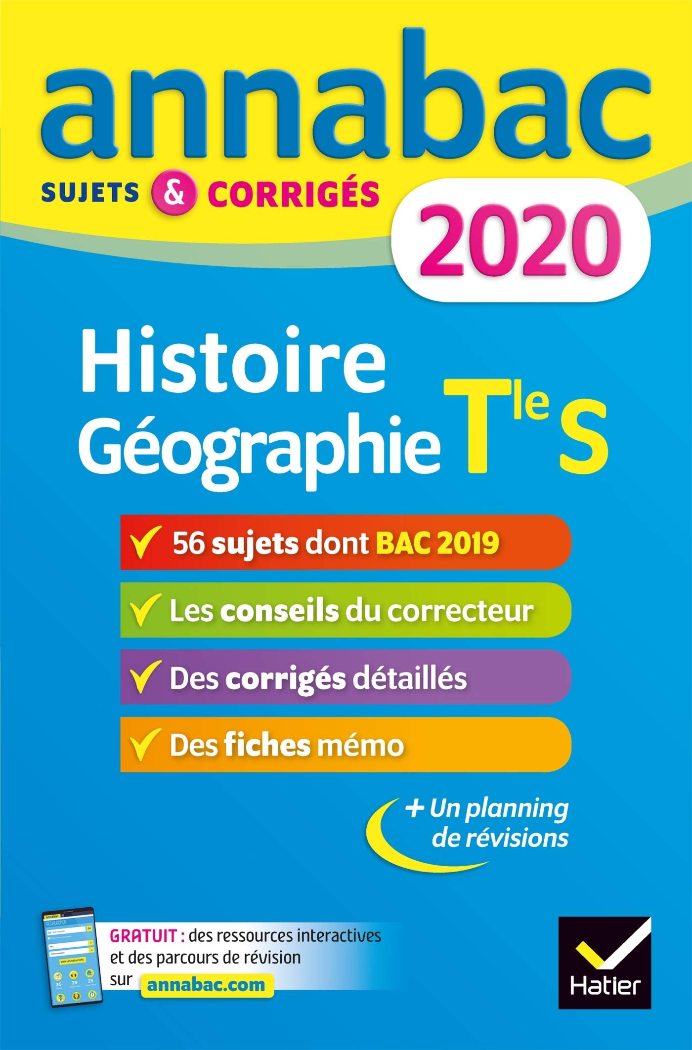 Annales Annabac 2020 Histoire-Géographie Tle S: sujets et corrigés du bac Terminale S 9782401052475