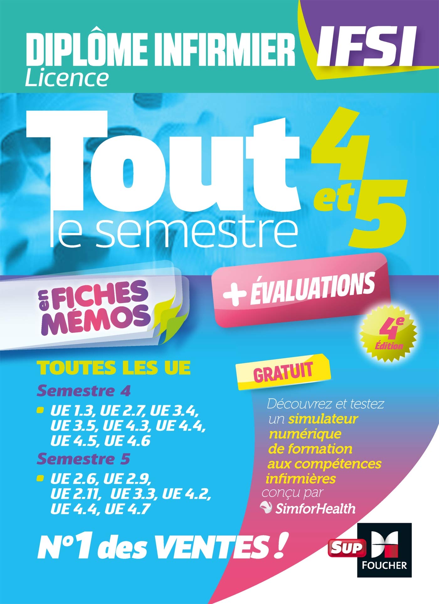 Tout le semestre 4 & 5 en fiches memos - DEI IFSI - Révision et entraînement 9782216158553