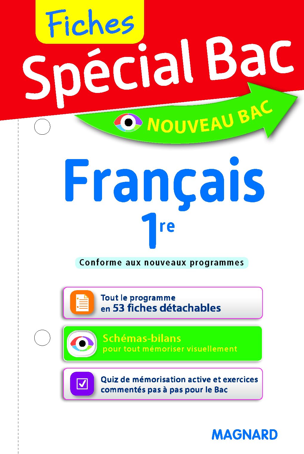 Spécial Bac Fiches Français 1re: Tout le programme en 53 fiches, mémos, schémas-bilans, exercices et QCM 9782210762954