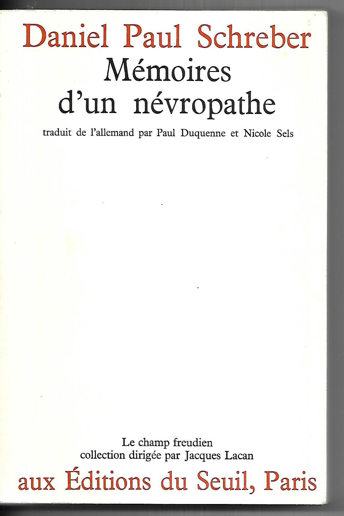 Mémoires d'un névropathe 9782020027700