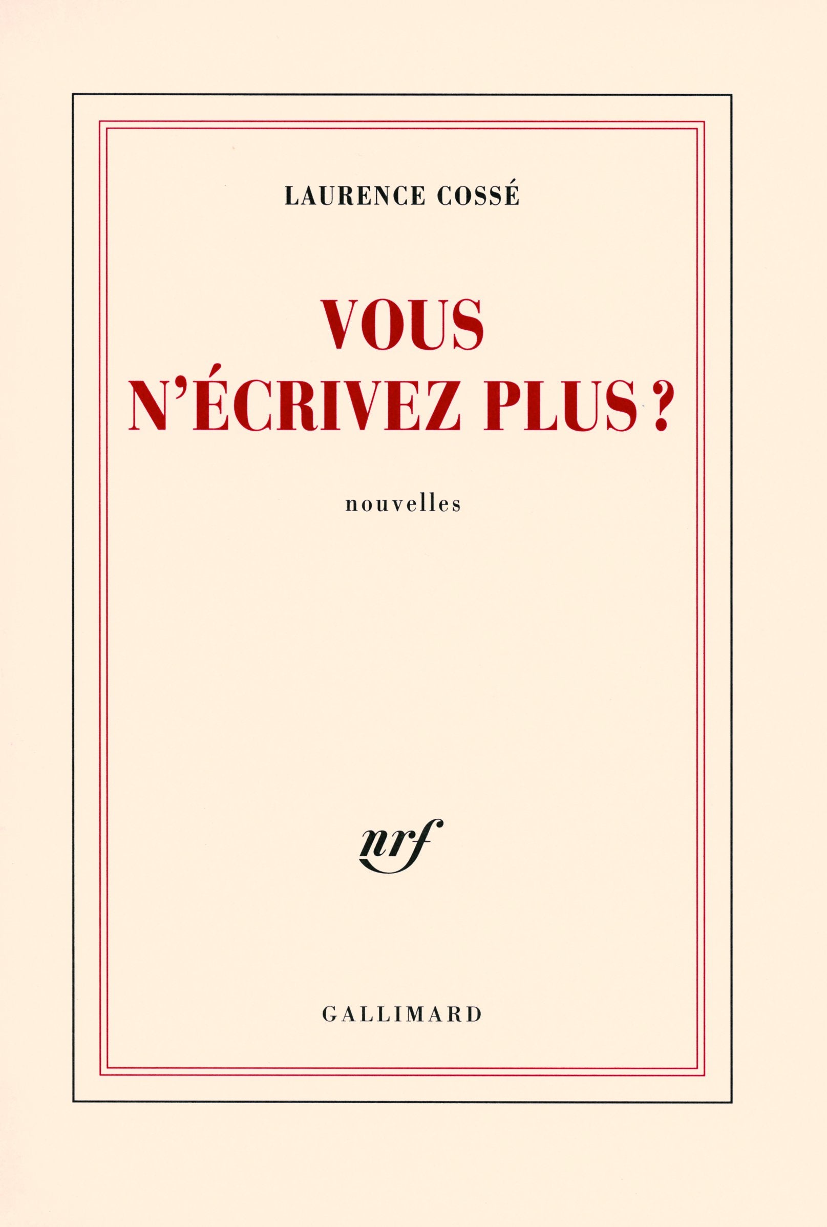 Vous n'écrivez plus ? 9782070779734