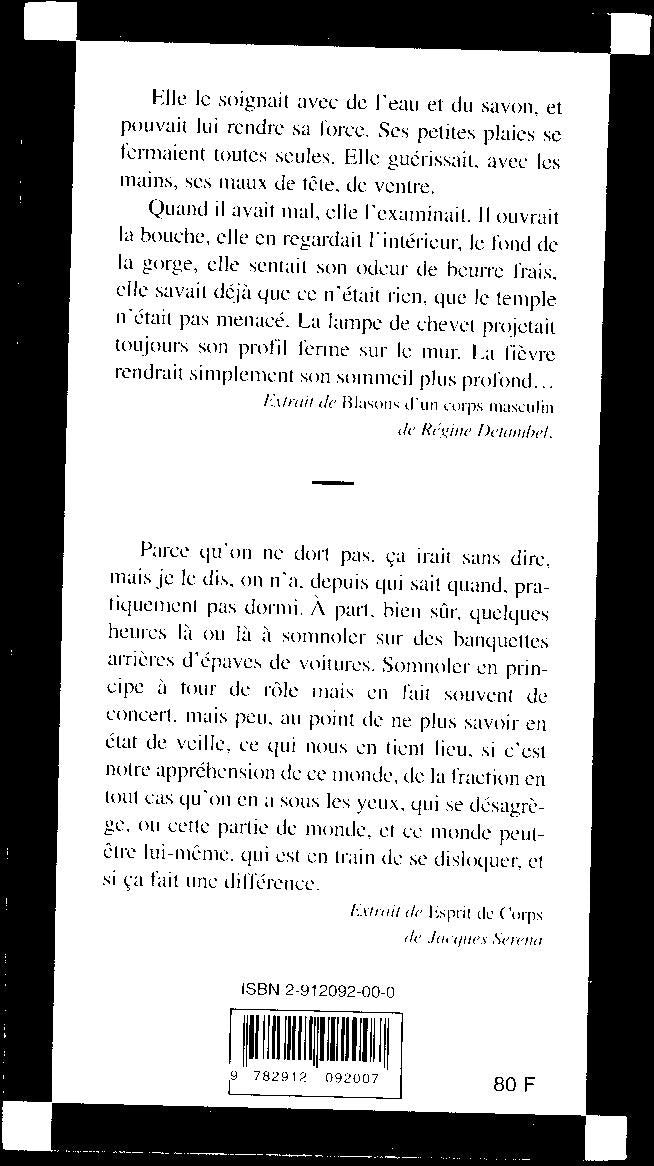 Blasons d'un corps masculin 9782912092007