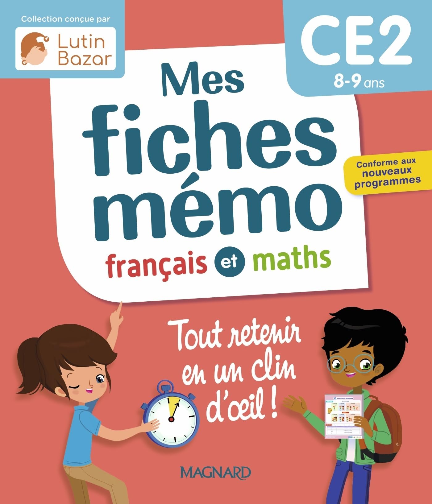 Mes fiches mémo Français et Maths CE2: Une collection conçue par Lutin Bazar - Tout retenir en un clin d'oeil 9782210784642