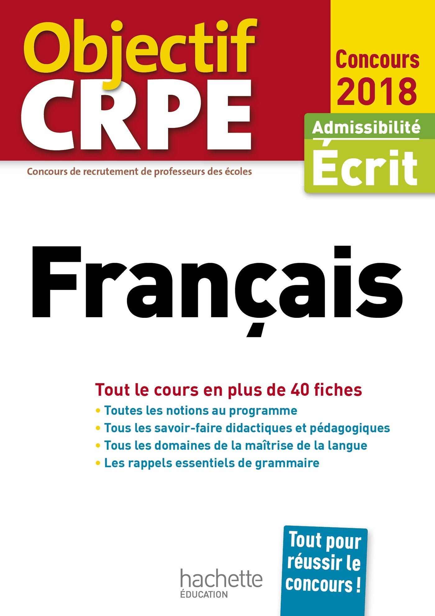 Objectif CRPE En Fiches Français - 2018 9782014005493
