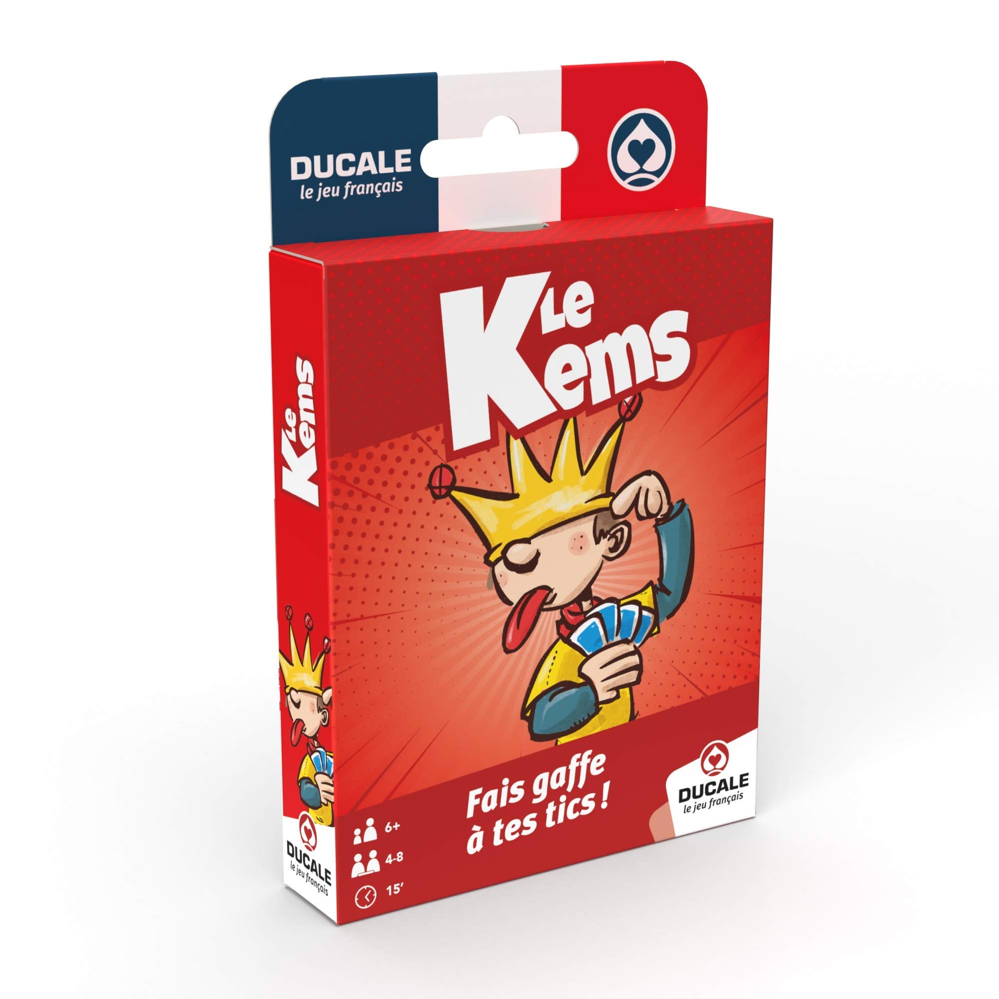 La Ducale - Kems Junior - Jeu de Cartes Enfant et Famille - 4 à 8 Joueurs - Dès 6 Ans, Rouge, Bleu 3114520065252